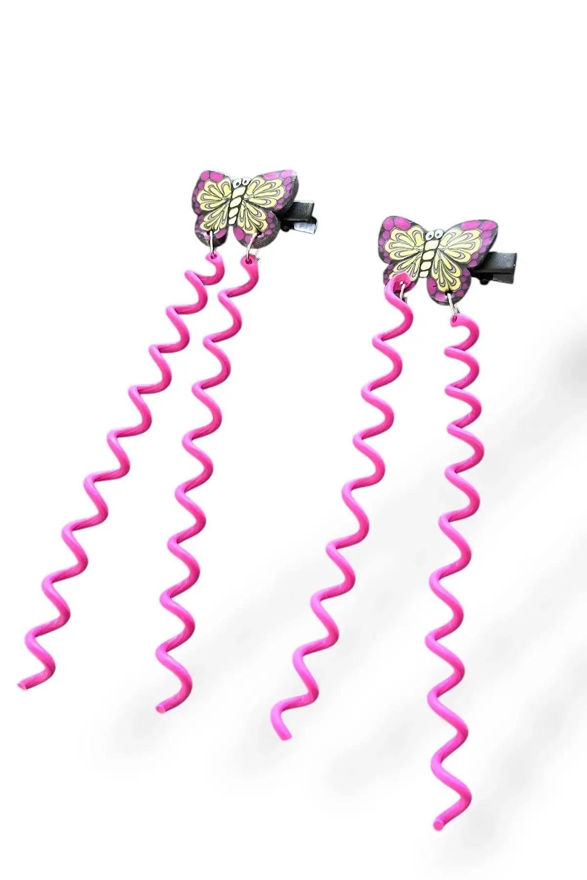 Pembe Renk Kelebek Figürlü Çocuk Yan Toka