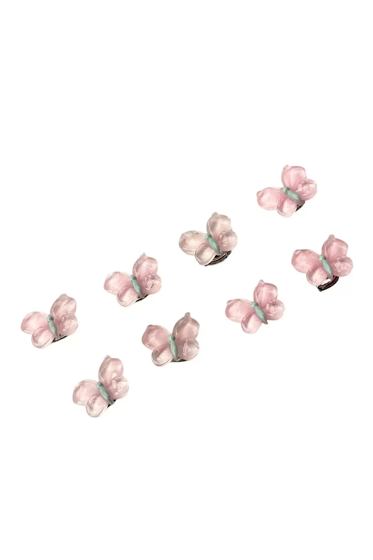 Pembe Renk Kelebek Figürlü Saç Küpesi