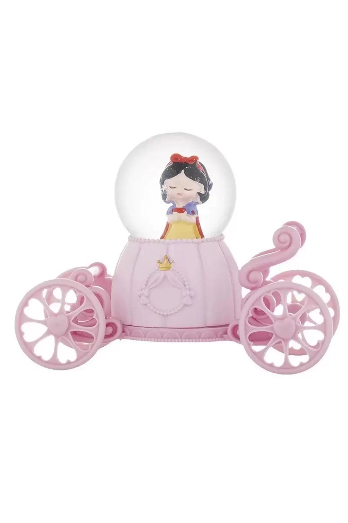 Pembe Renk Kız Figürlü Tekerlek Detaylı Işıklı Kar Küresi