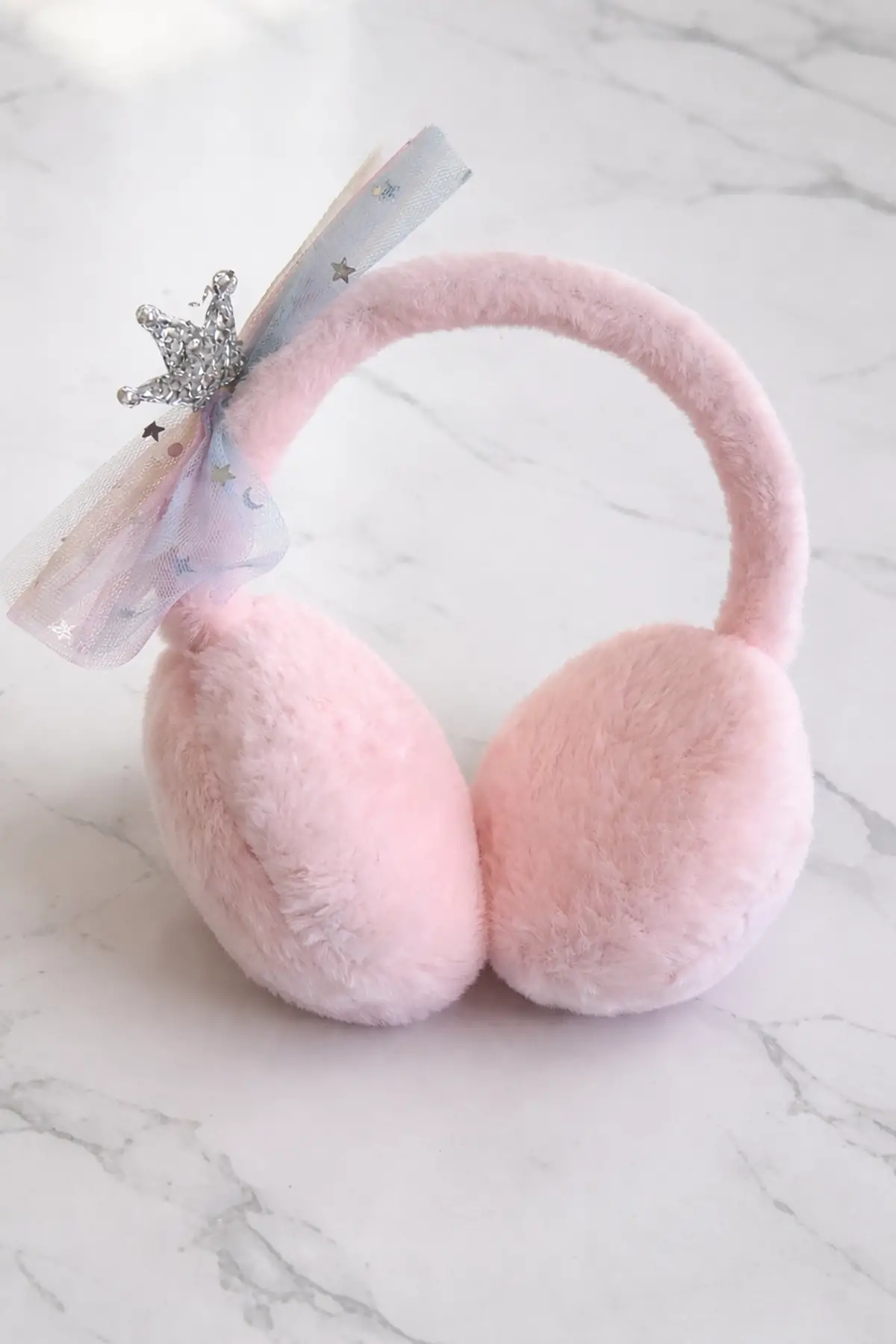 Pembe Renk Kurdele Figürlü Peluş Kulaklık