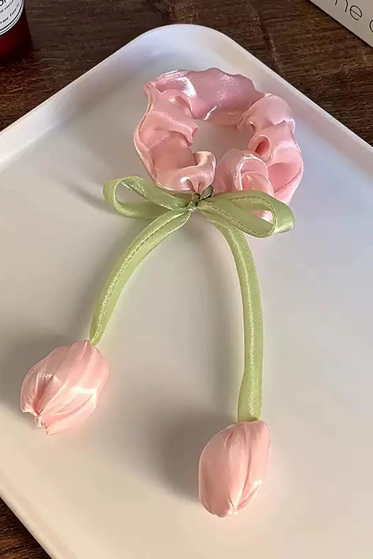 Pembe Renk Lale Figürlü Simit Toka