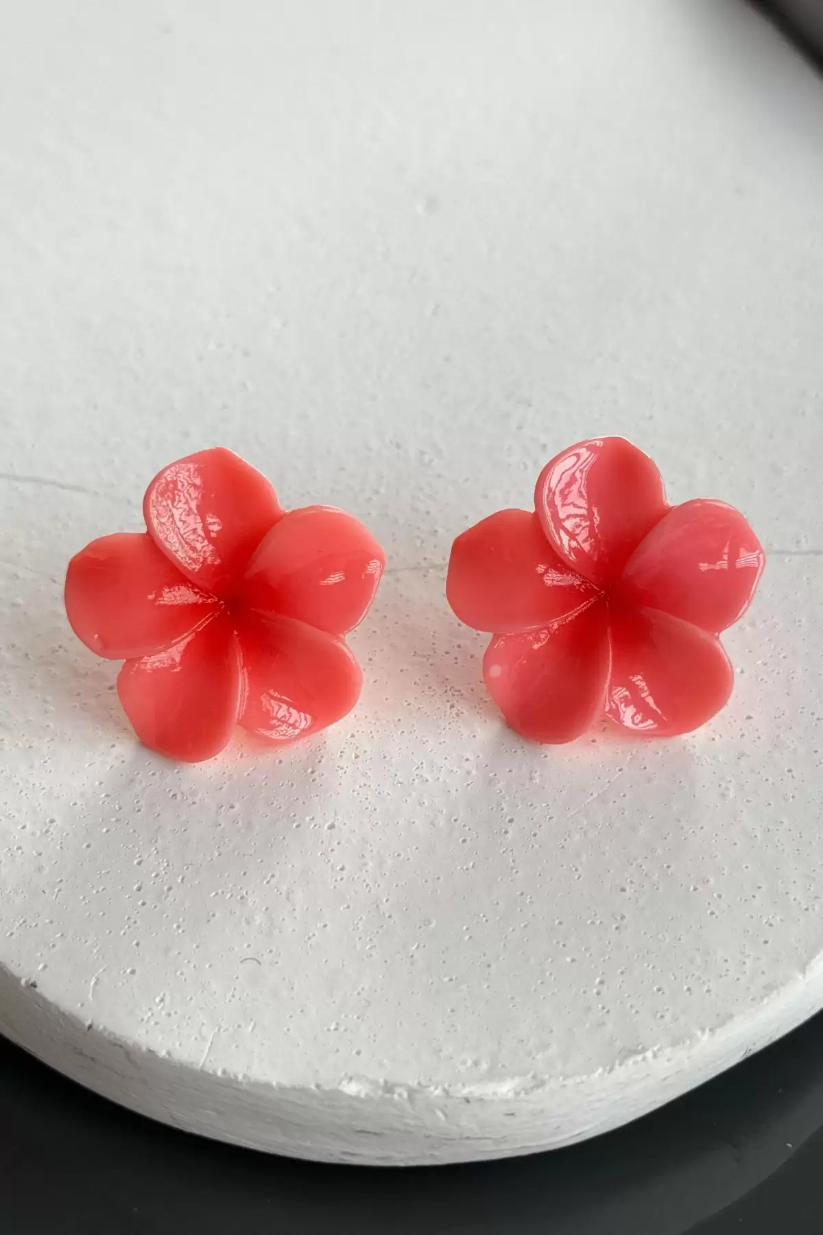 Pembe Renk Lotus Küpe (Çift)