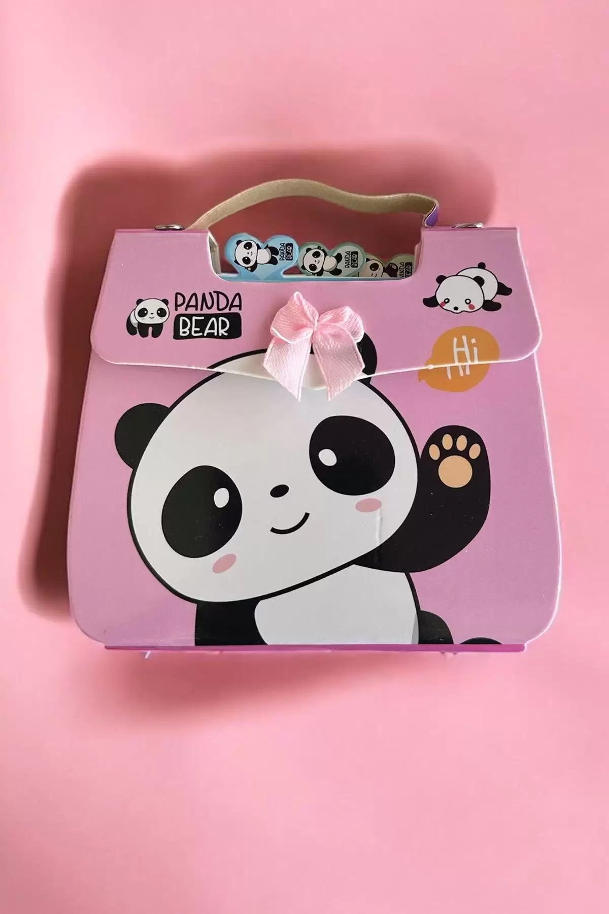 Pembe Renk Panda Figürlü Not Defteri