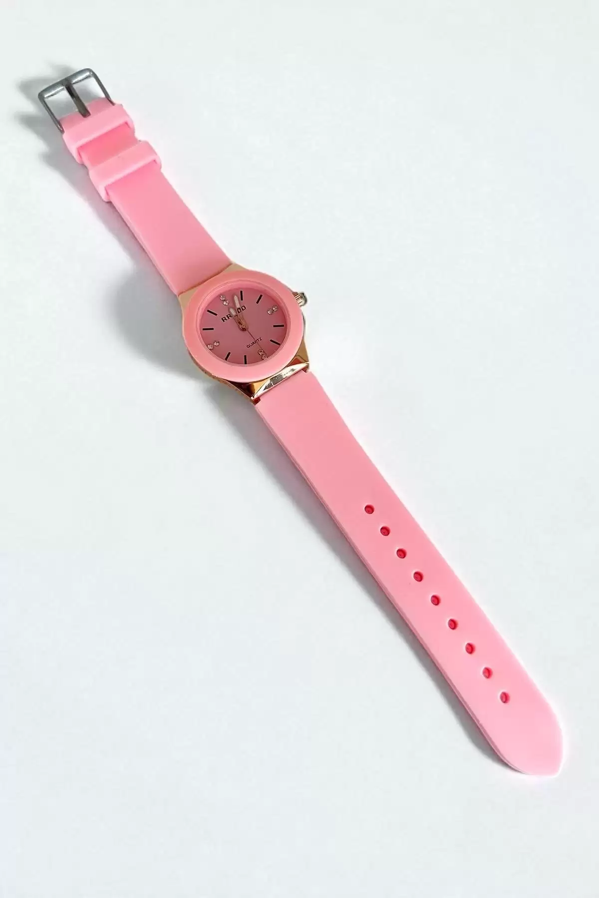 Pembe Renk Silikon Kordonlu Kadın Saat