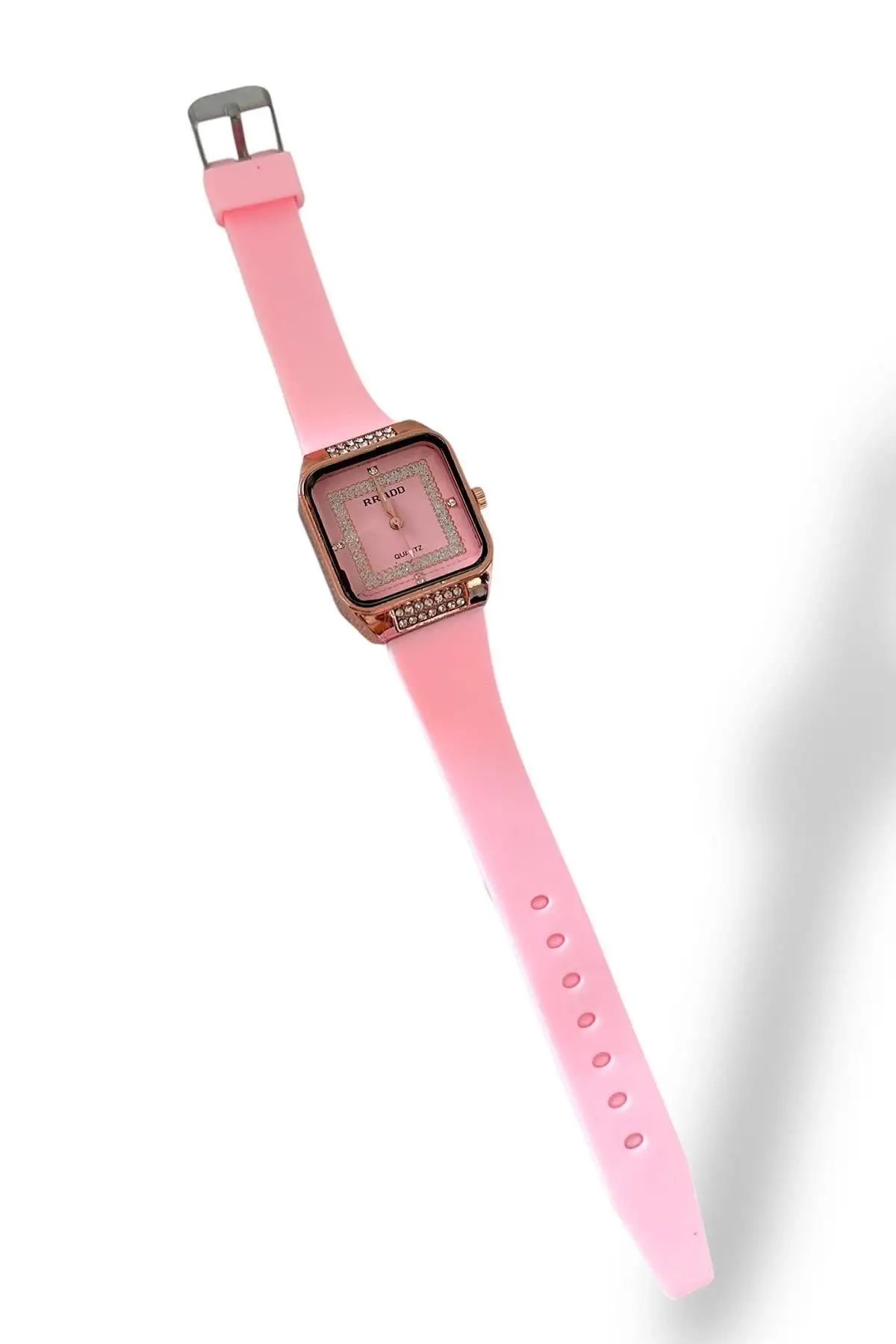 Pembe Renk Silikon Kordonlu Kadın Saat