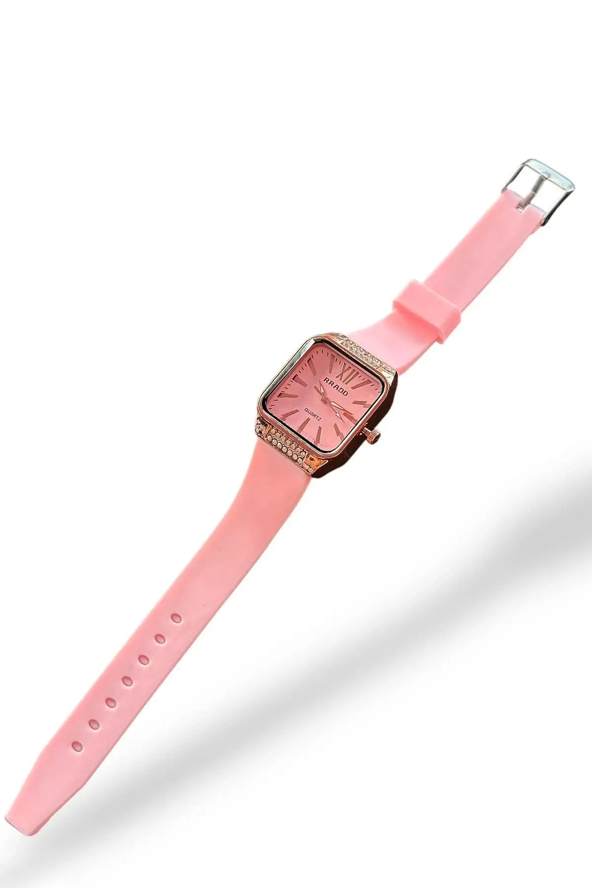 Pembe Renk Silikon Kordonlu Kadın Saat