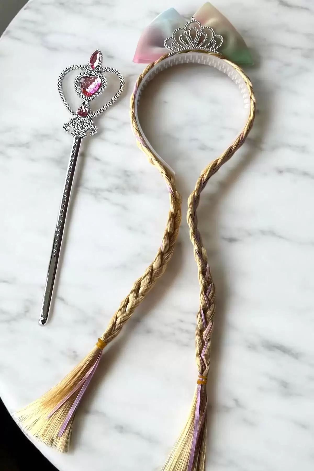 Pembe Renk Taç Asa Frozen Elsa Set