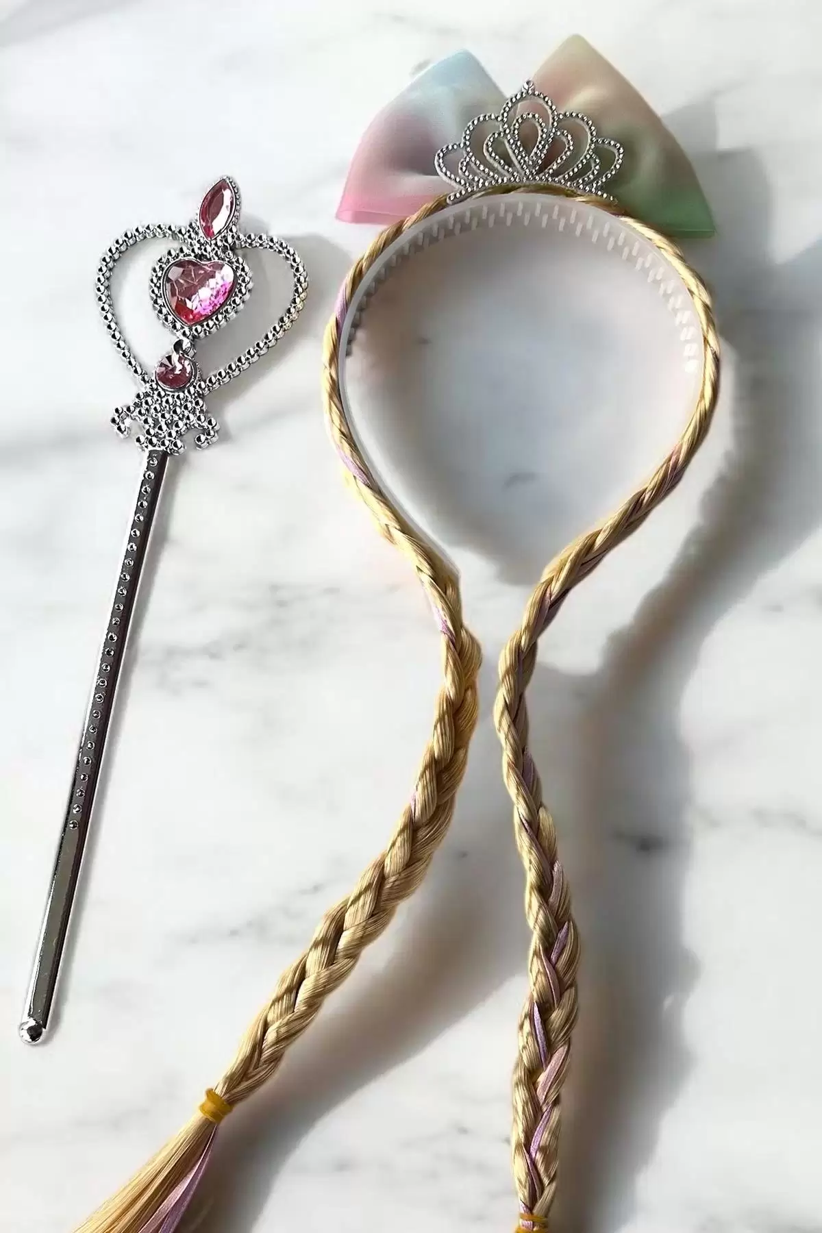 Pembe Renk Taç Asa Frozen Elsa Set