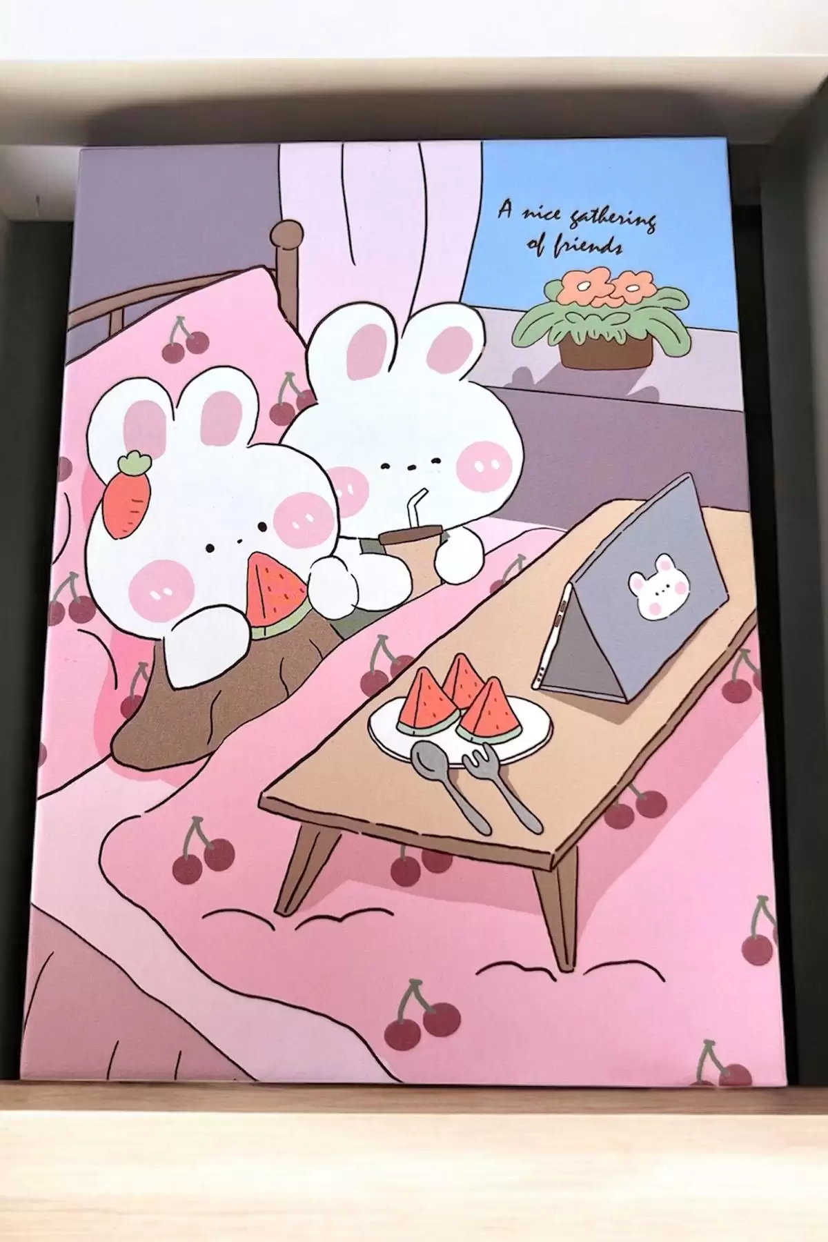 Pembe Renk Tavşan Figürlü Masa Aynası