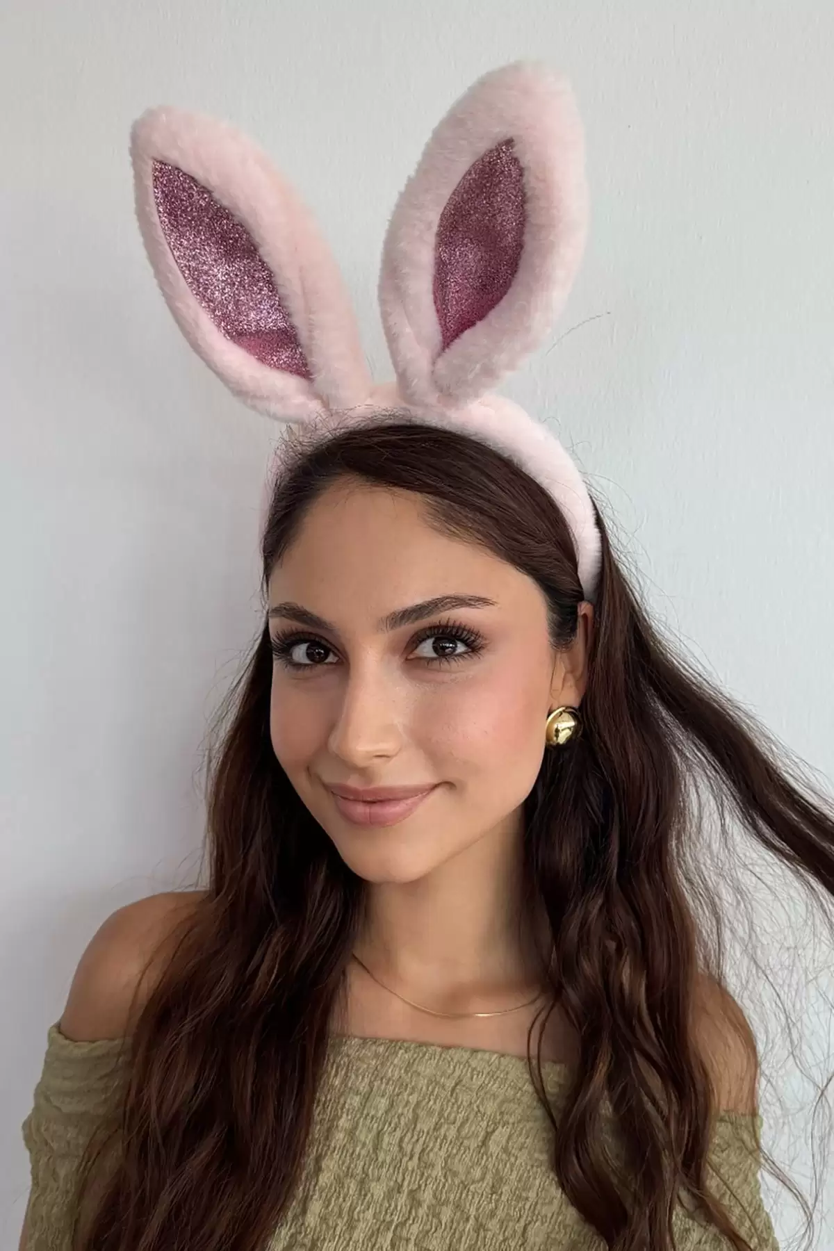 Pembe Renk Tavşan Kulağı Figürlü Peluş Taç