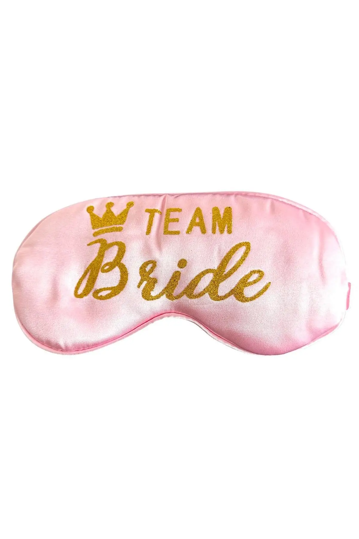 Pembe Renk Team Bride Yazılı Saten Uyku Bandı