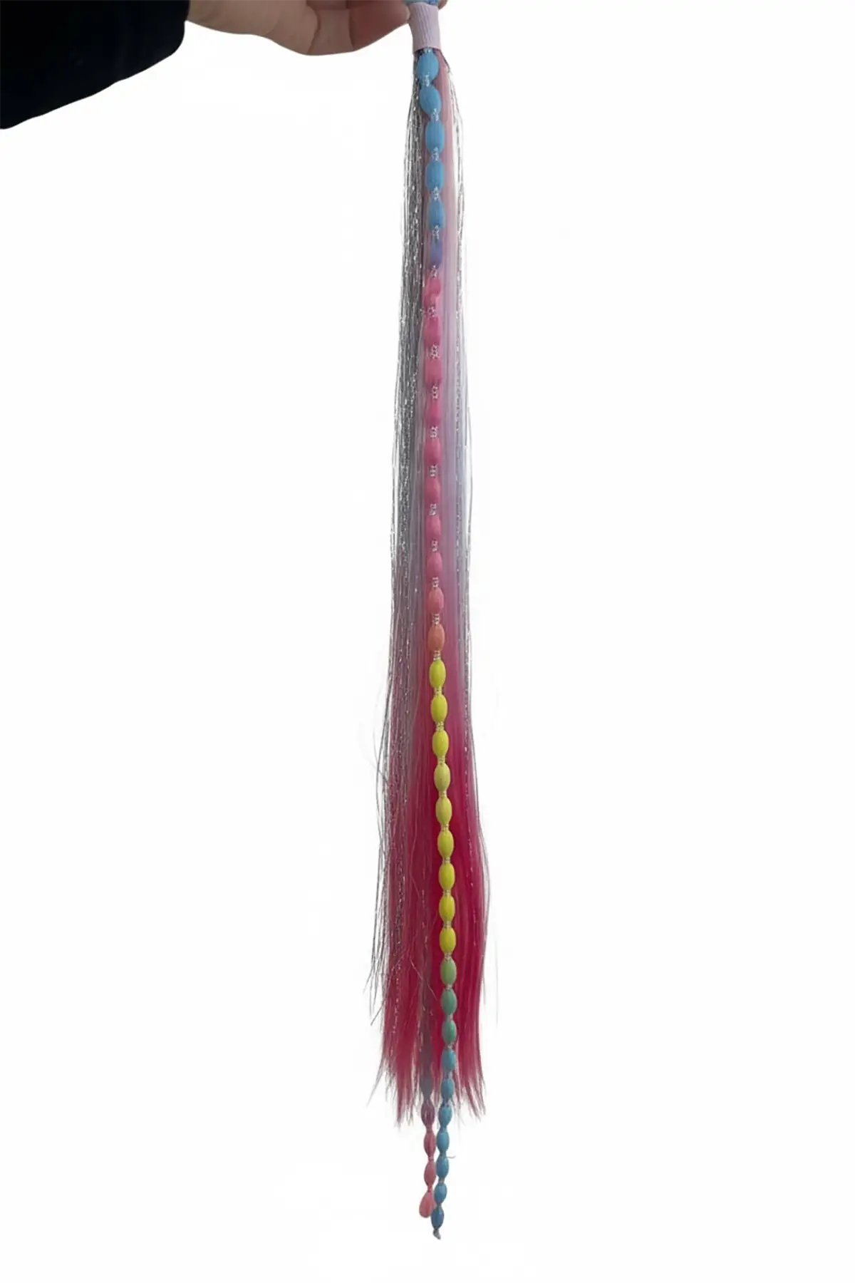 Pembe Ve Fuşya Renk Saç Detaylı Lastik Toka