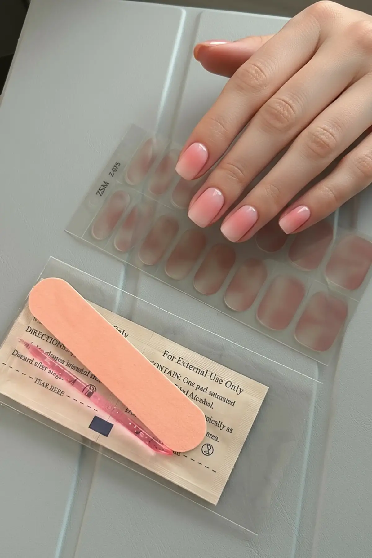 Pudra Renk Jel Tırnak Etiketi - Uv Ile Yapılan Poly Jel Sticker Sertleşen -Kürlenmiş Jel Tırnak Stickerı