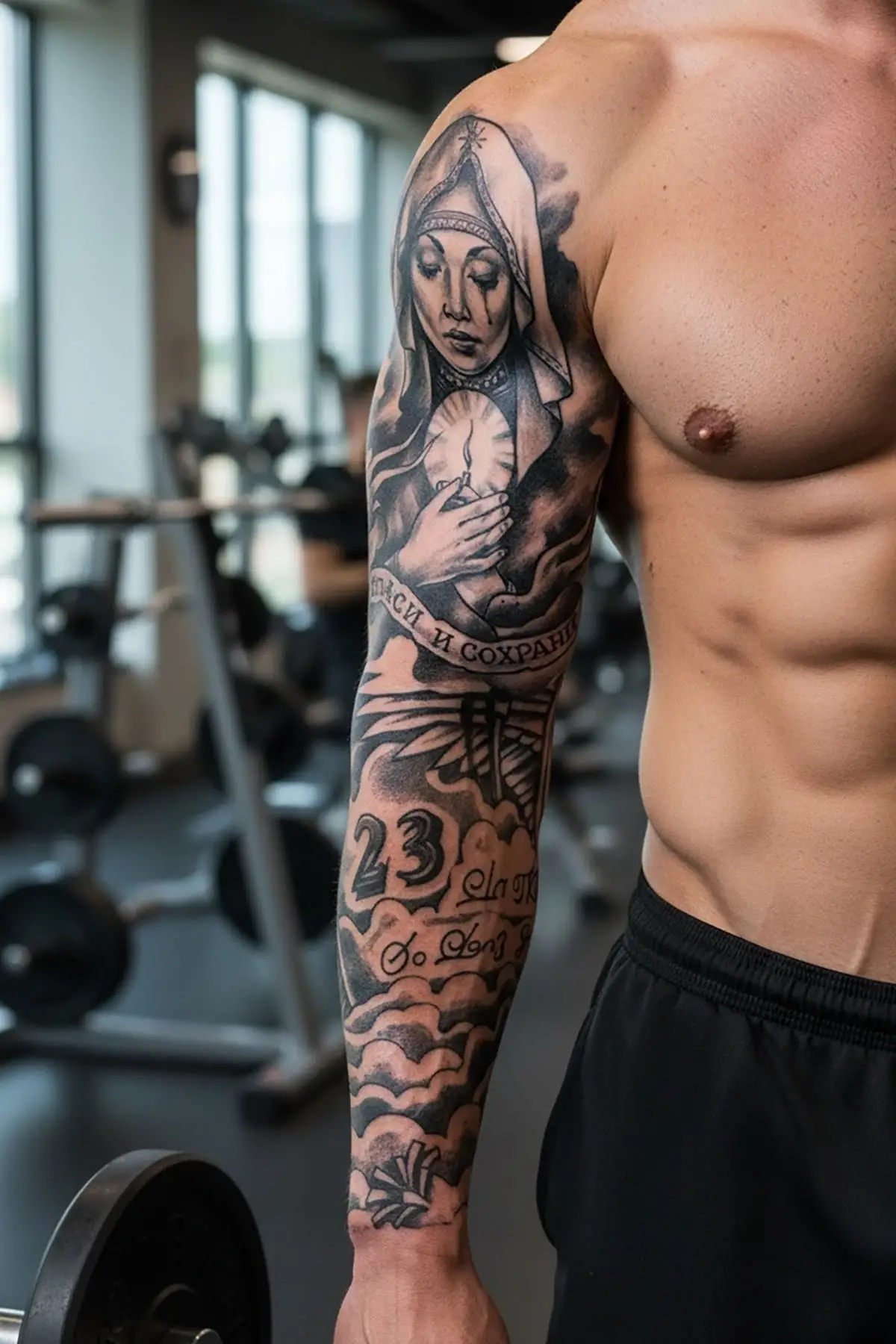 Rahibe Figürlü 12 Saat Sonra Kararan Geçici Kol Dövme Tattoo