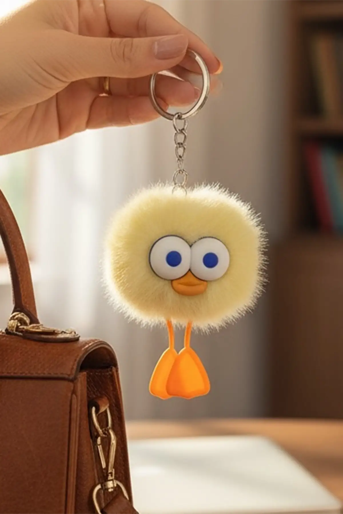 Sarı Renk Canavar Figürlü Peluş Anahtarlık