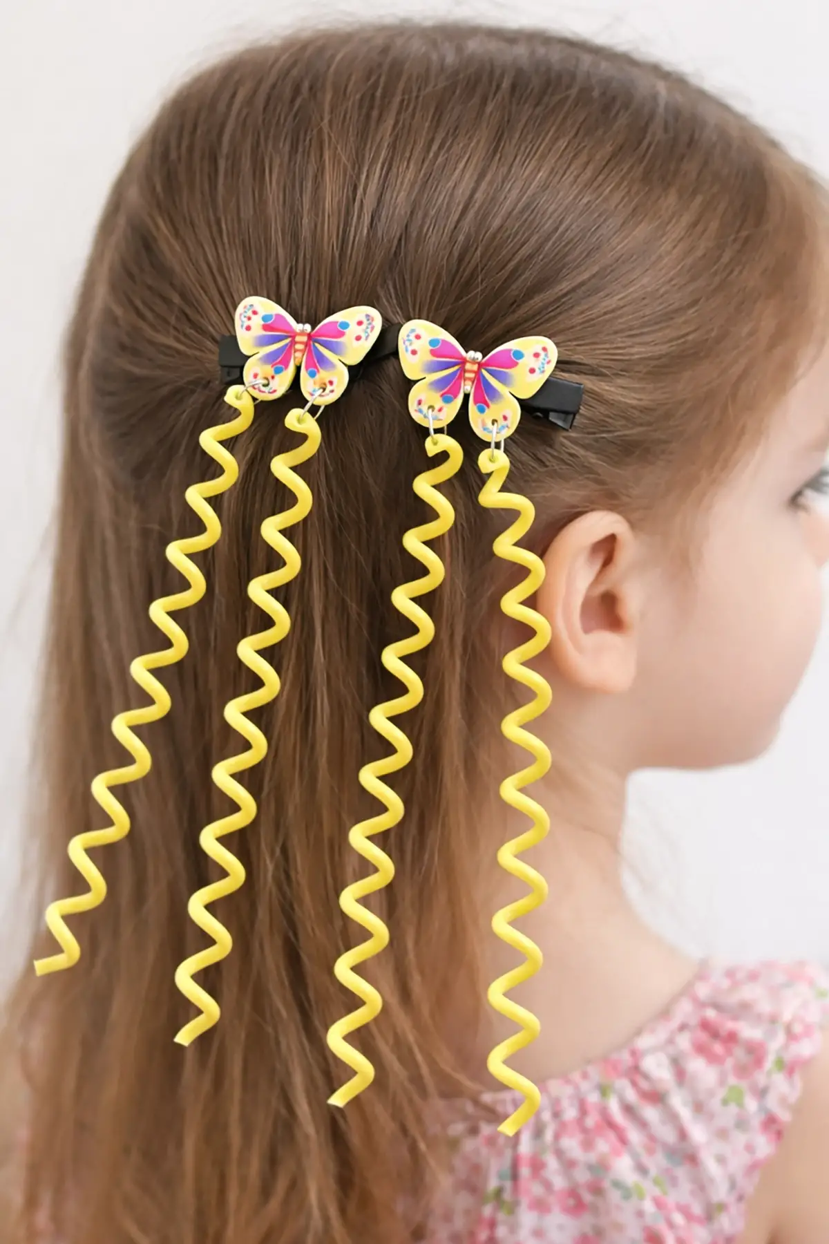 Sarı Renk Kelebek Figürlü Çocuk Yan Toka