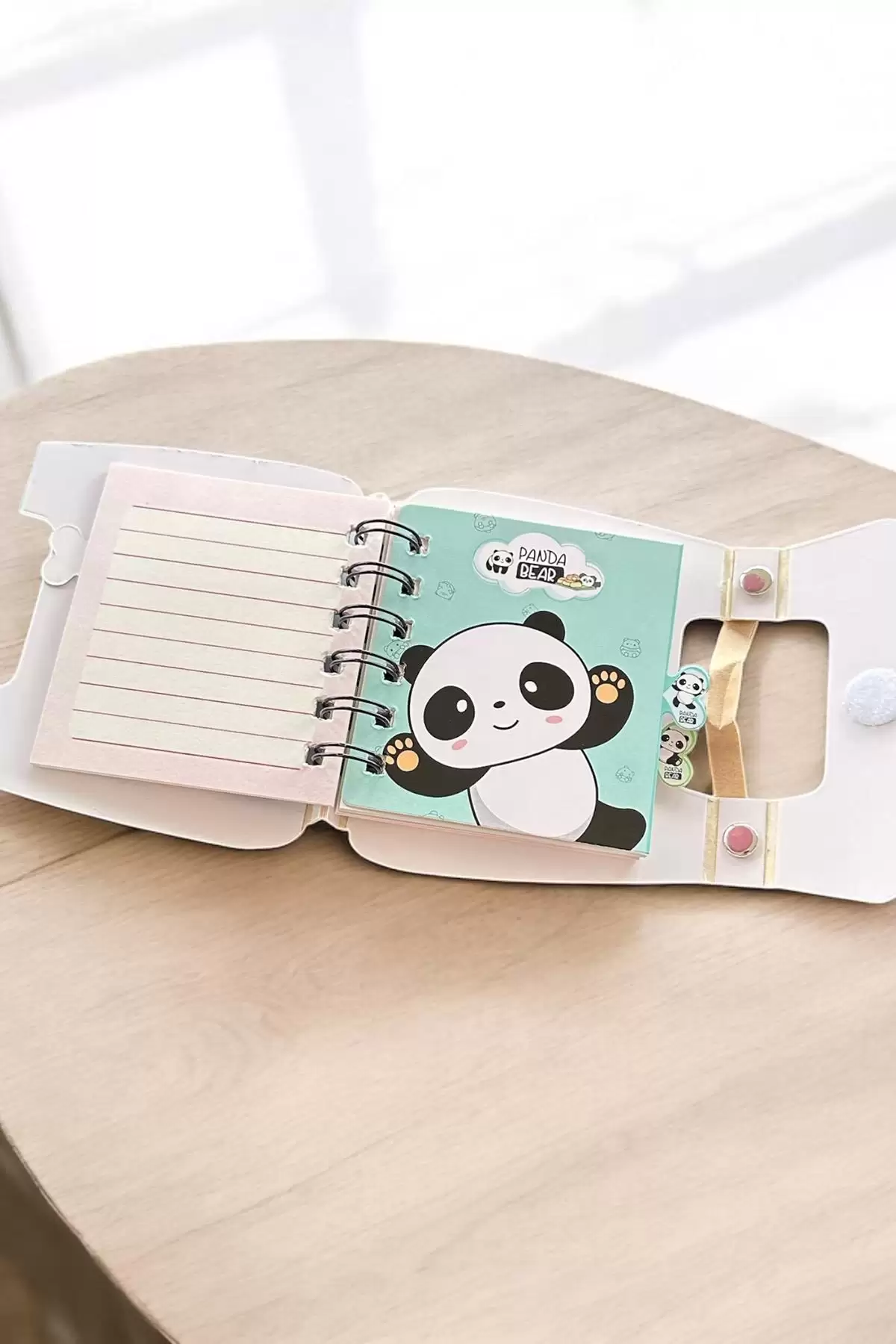 Sarı Renk Panda Figürlü Not Defteri
