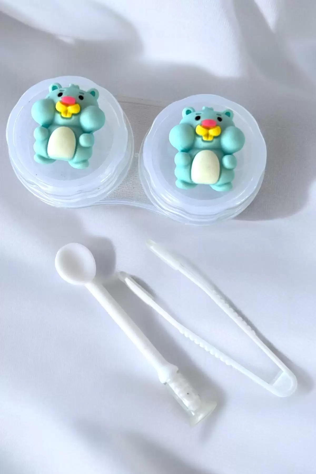 Şeffaf Renk Hamster Figürlü Lens Saklama Kutusu