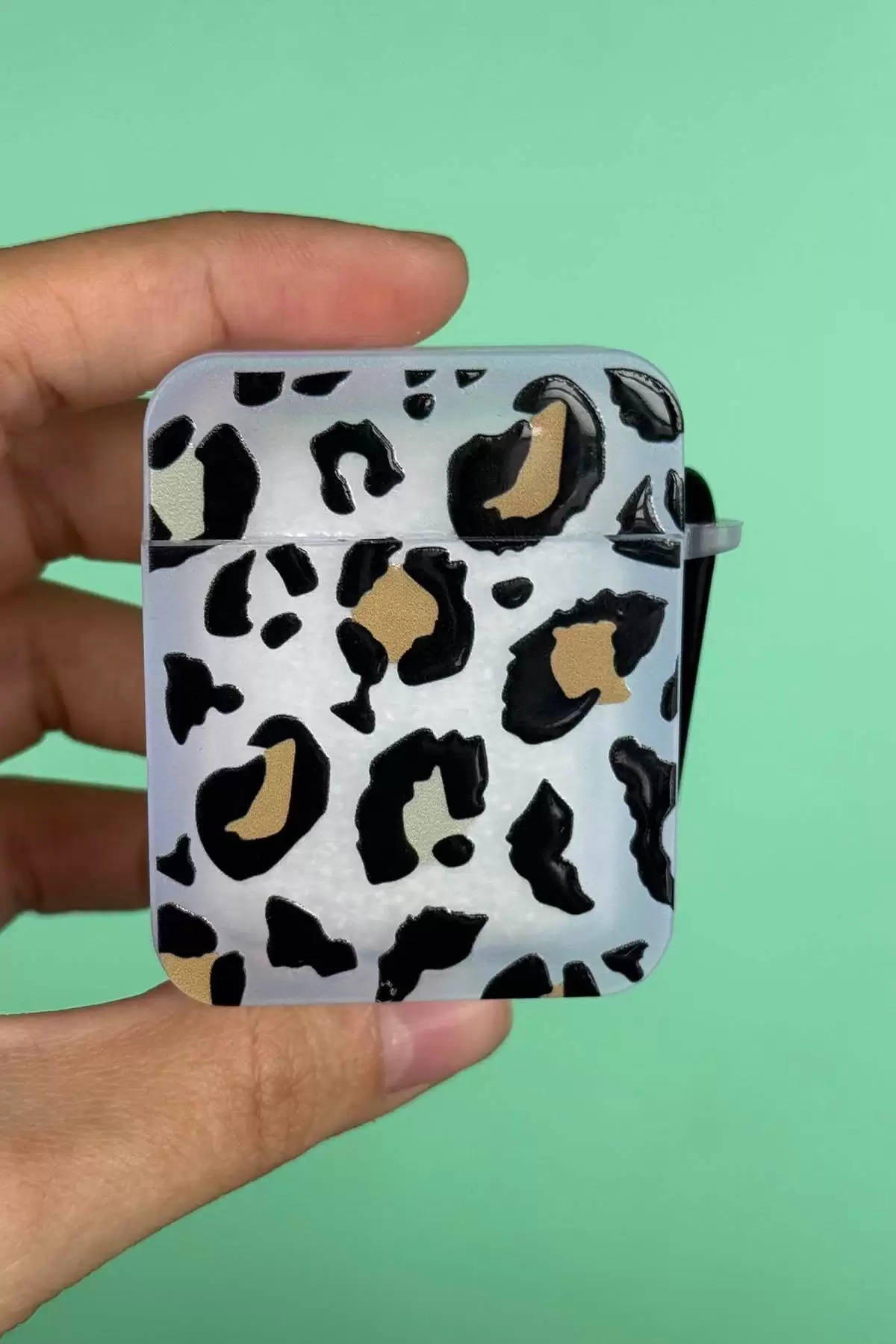 Şeffaf Renk Leopar Figürlü Airpods 2 Kılıf