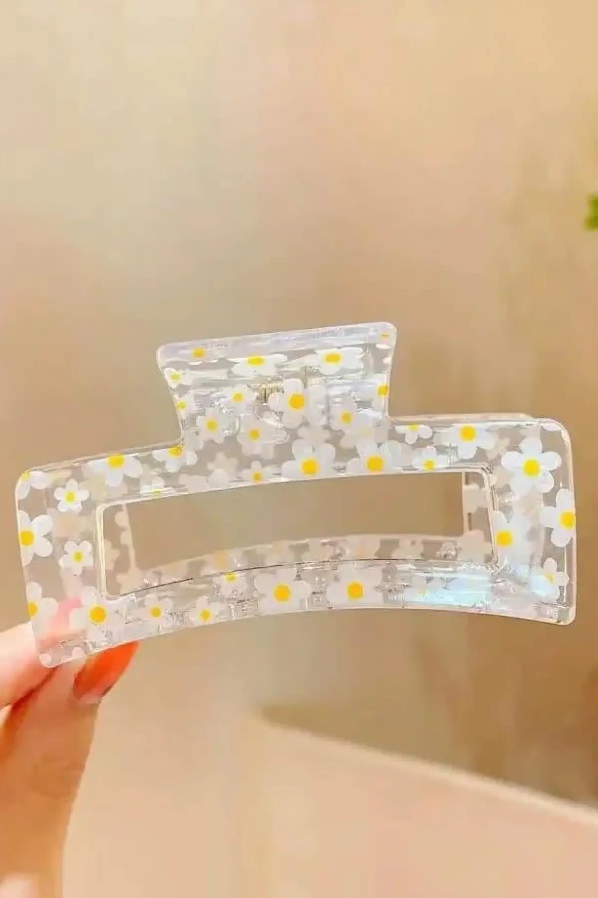 Şeffaf Renk Papatya Figürlü Mandal Toka