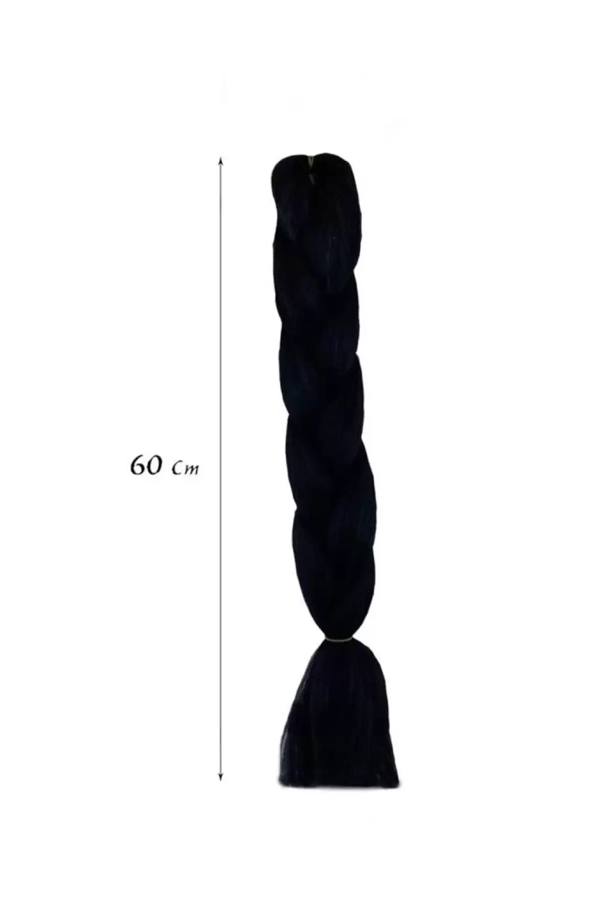 Siyah Renk Afrika Zenci Örgüsü Box Braid Sentetik Saç 60cm 100gr