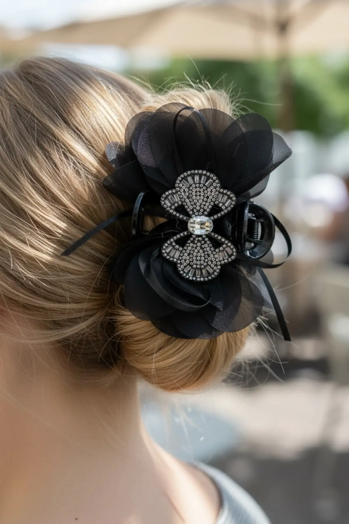 Siyah Renk Kelebek Figürlü Mandal Toka