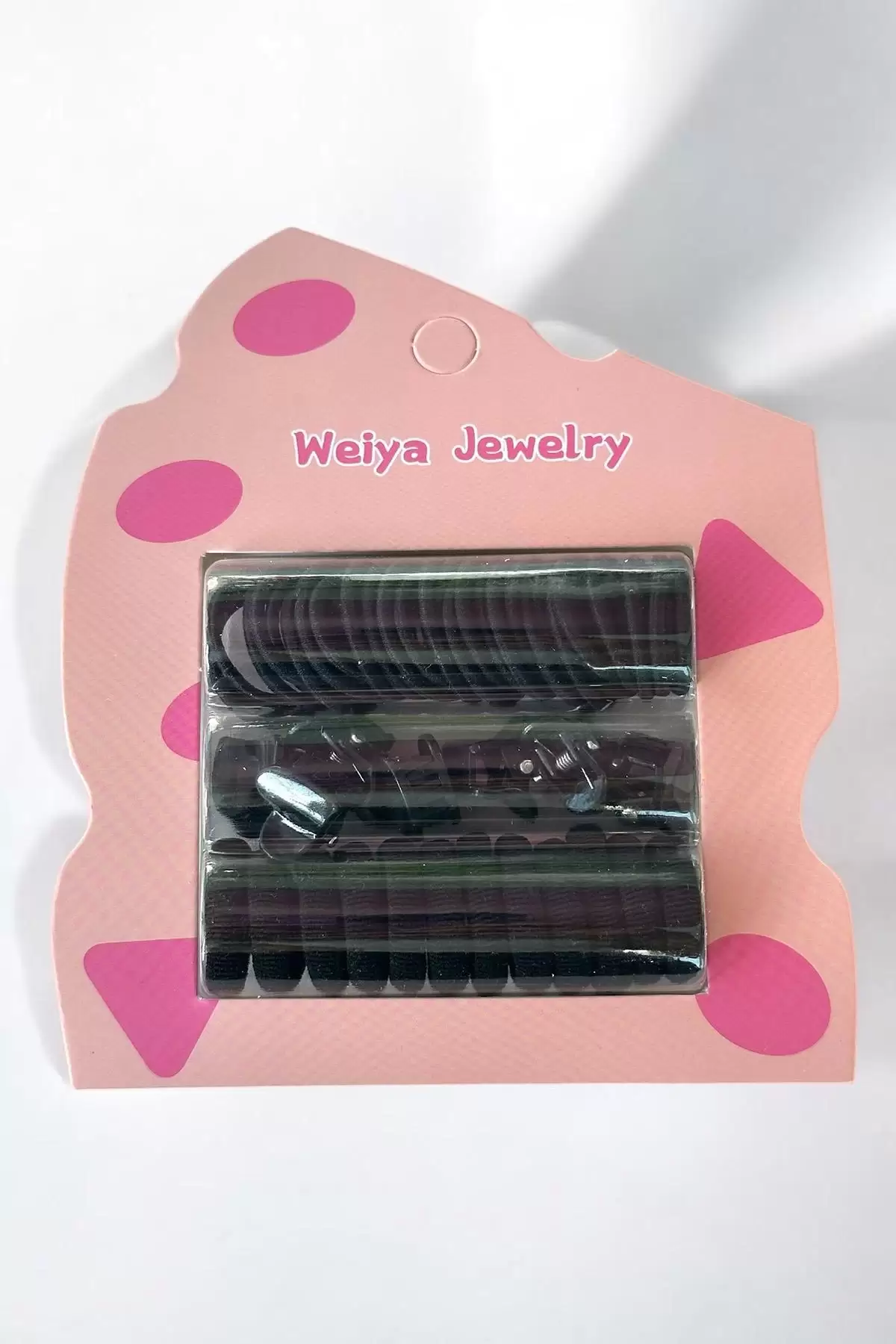 Siyah Renk Lastik Toka Ve Mini Mandal Toka Set