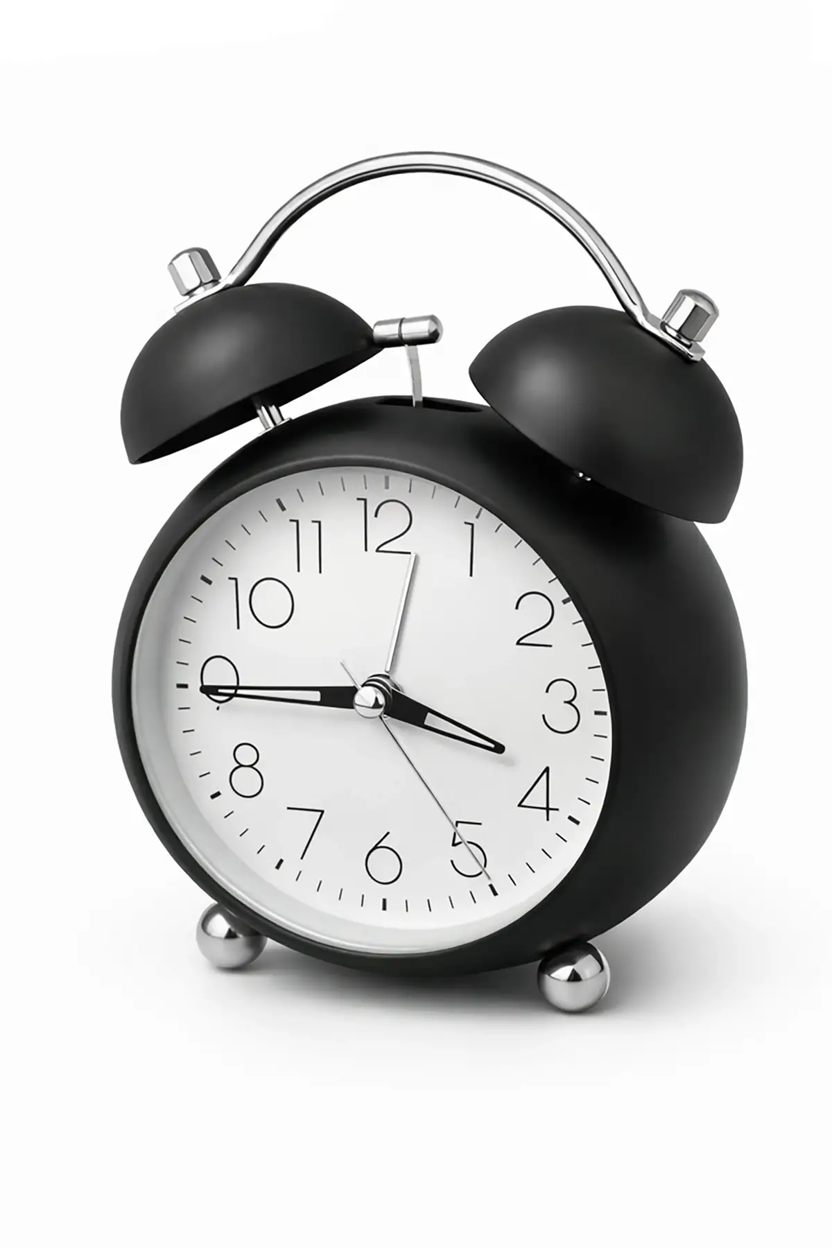 Siyah Renk Mini Dekoratif Işıklı Alarmlı Yuvarlak Masa Saati