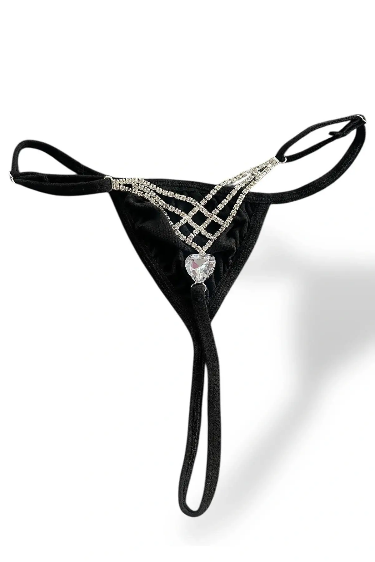 Siyah Renk Taş Detaylı Tanga