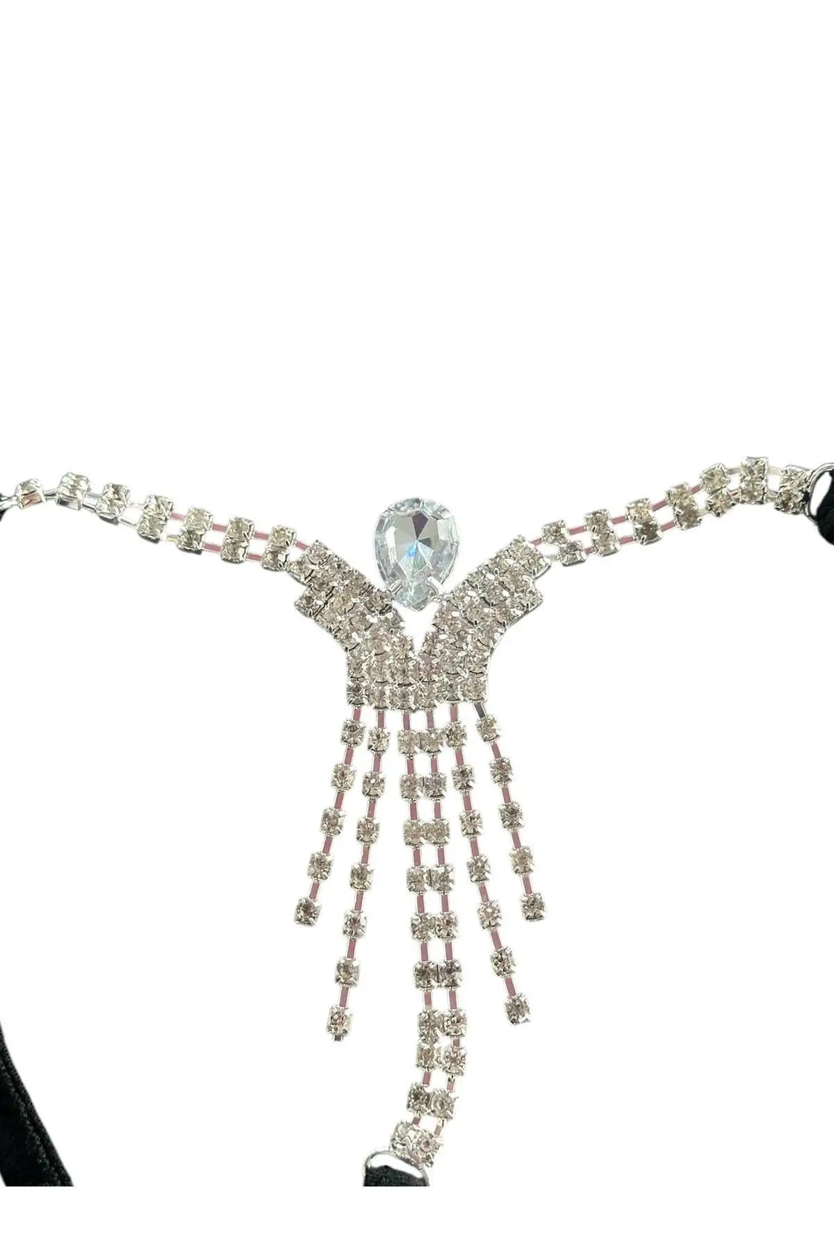 Siyah Renk Taş Detaylı Tanga