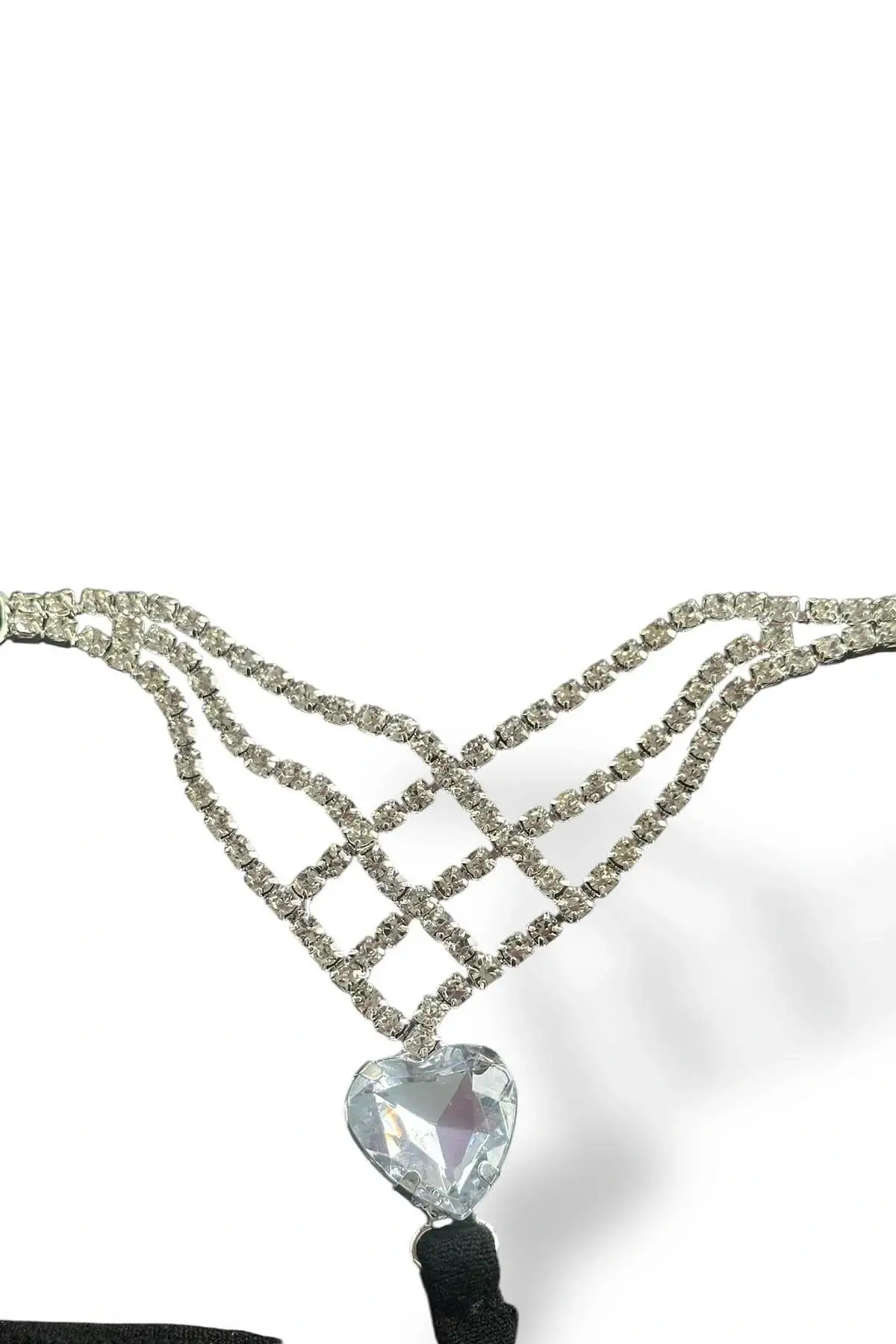 Siyah Renk Taş Detaylı Tanga