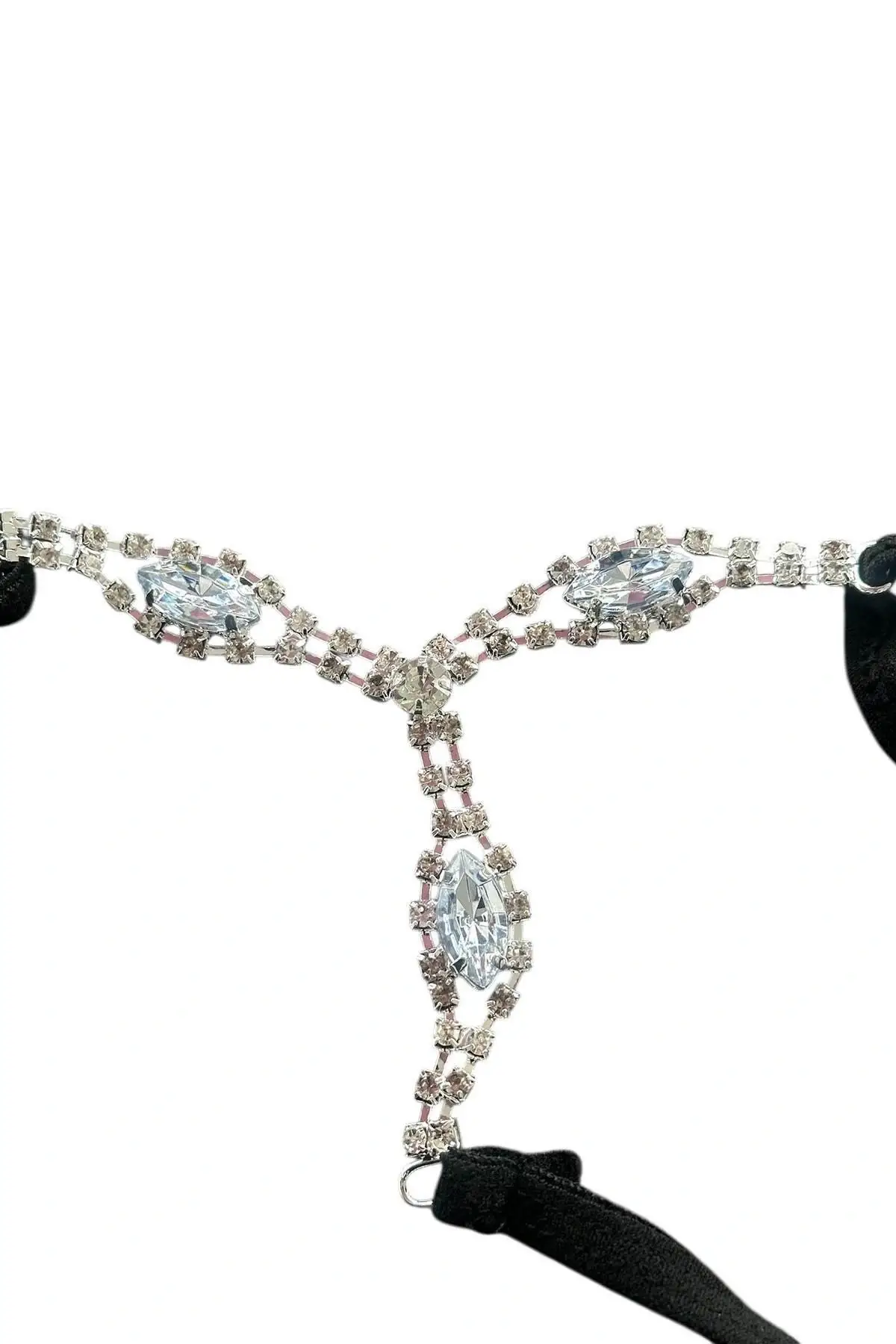 Siyah Renk Taş Detaylı Tanga