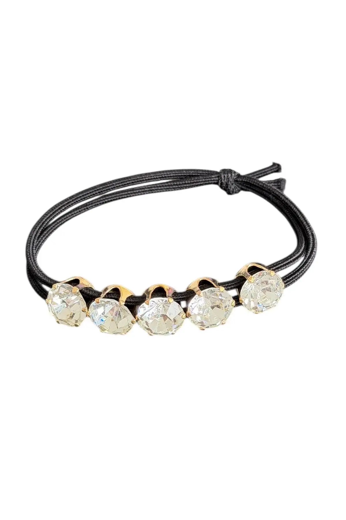 Siyah Renk Taşlı Lastik Toka