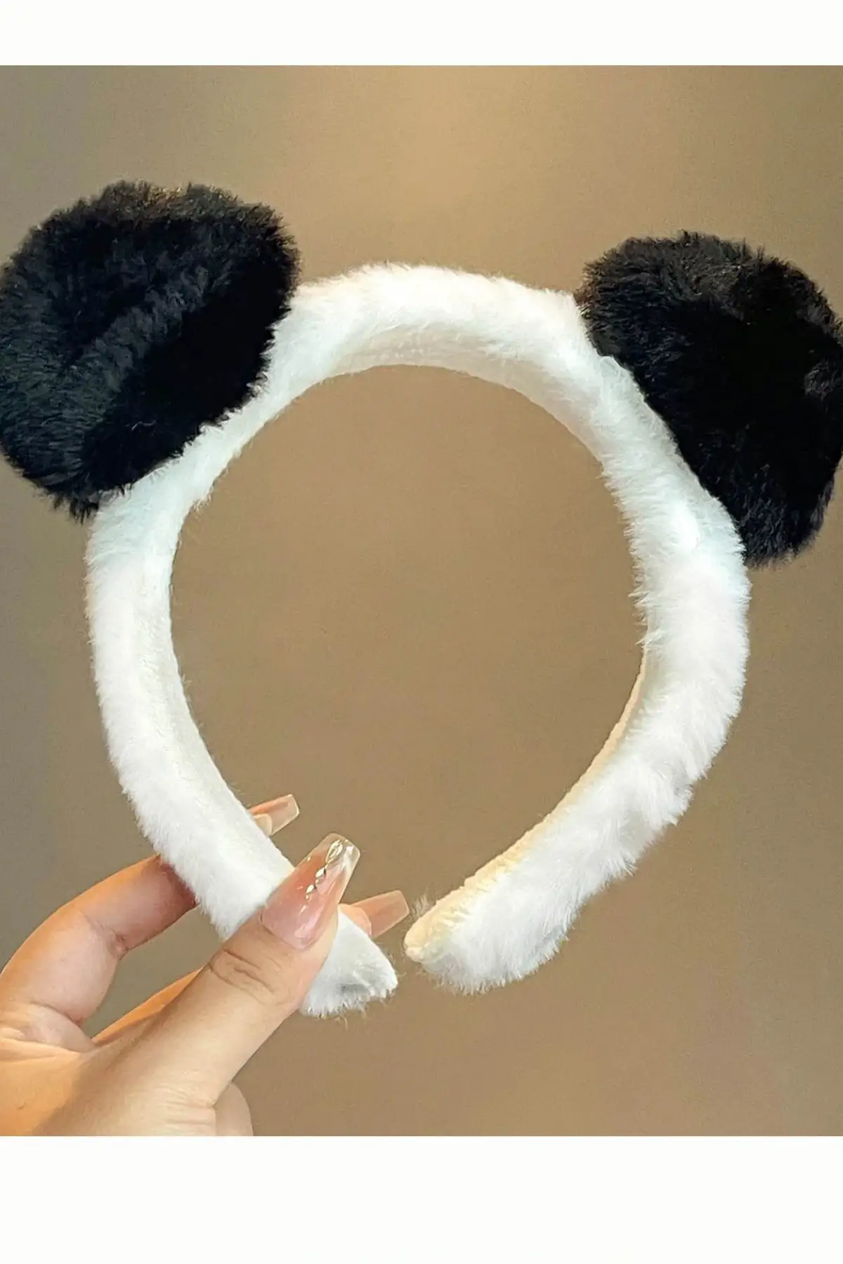 Siyah Ve Beyaz Renk Panda Figürlü Peluş Taç