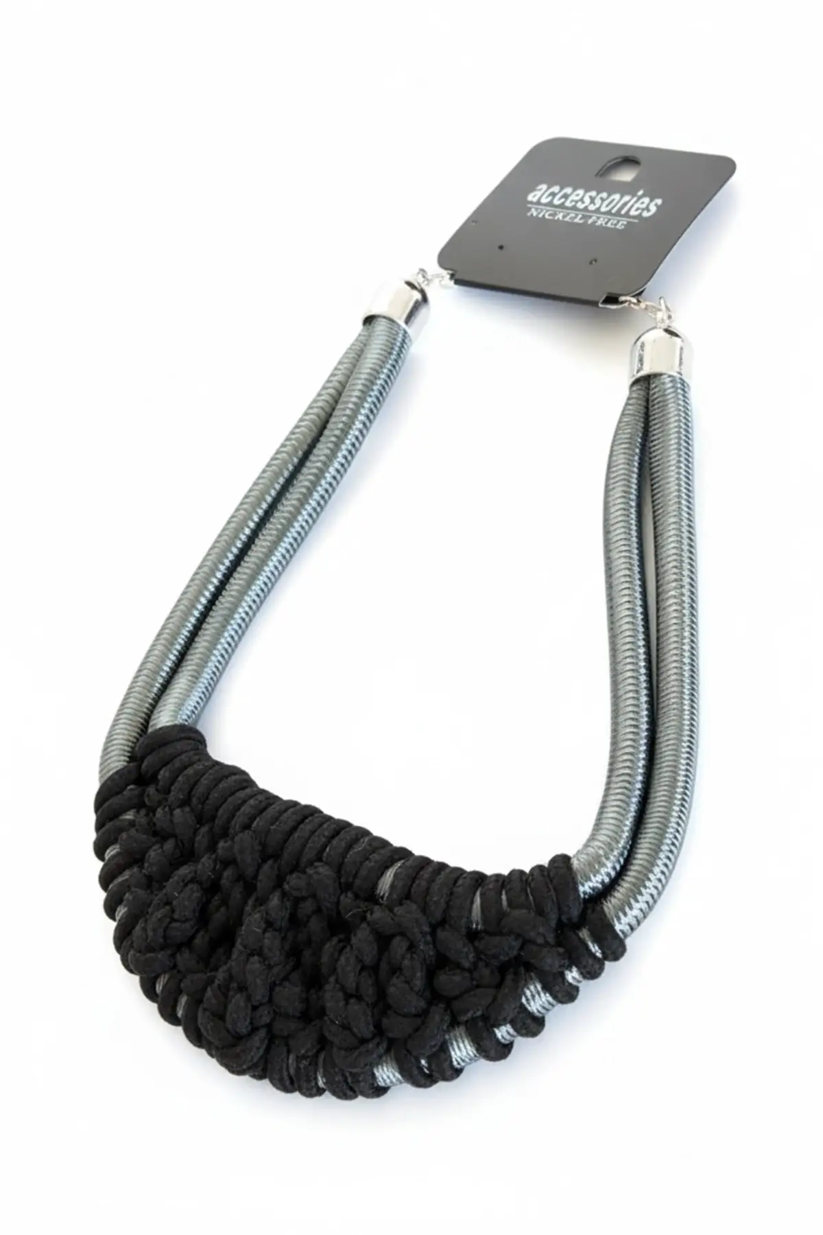 Siyah Ve Gri Renk Tasarım Kolye