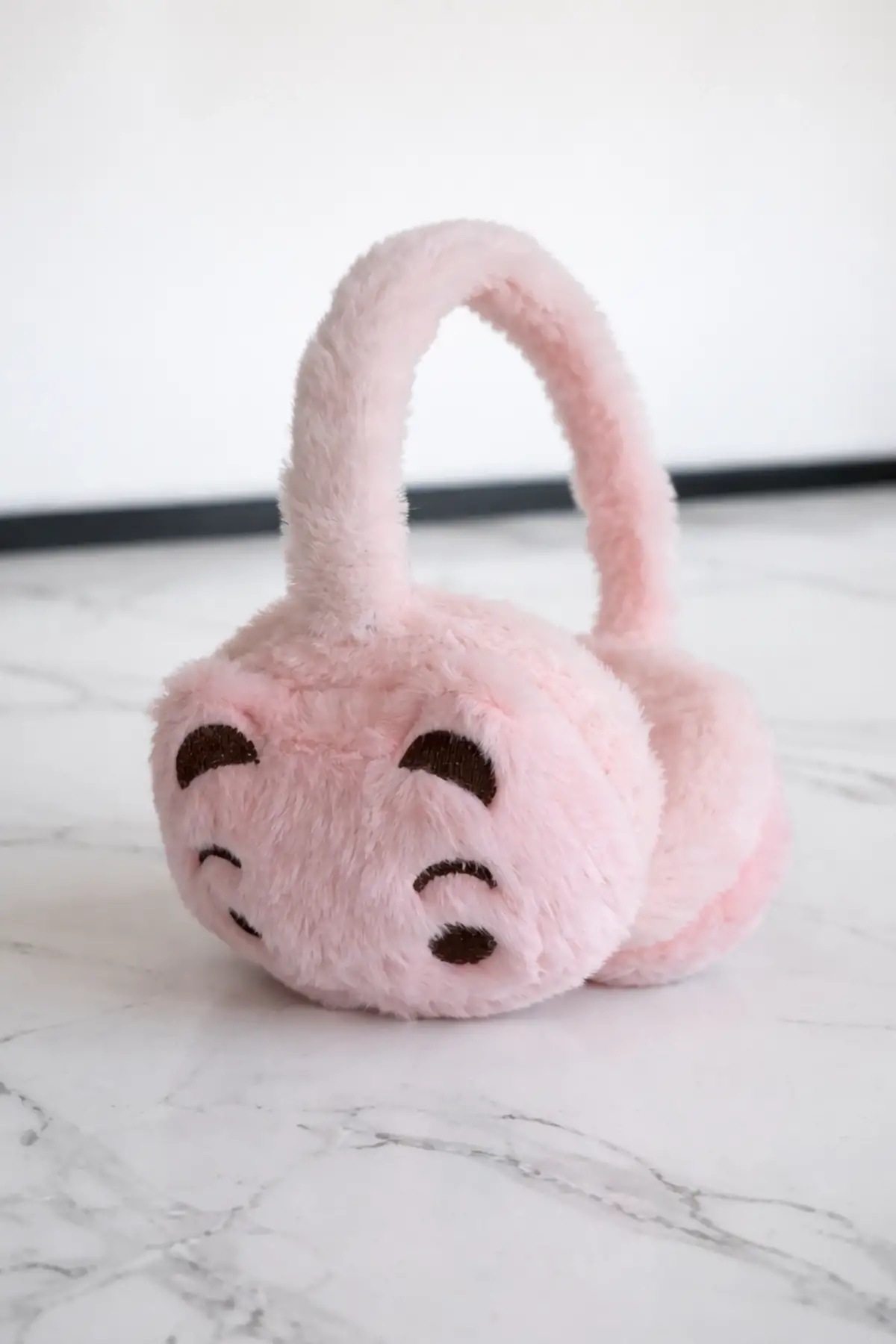 Somon Renk Ayıcık Figürlü Peluş Kulaklık