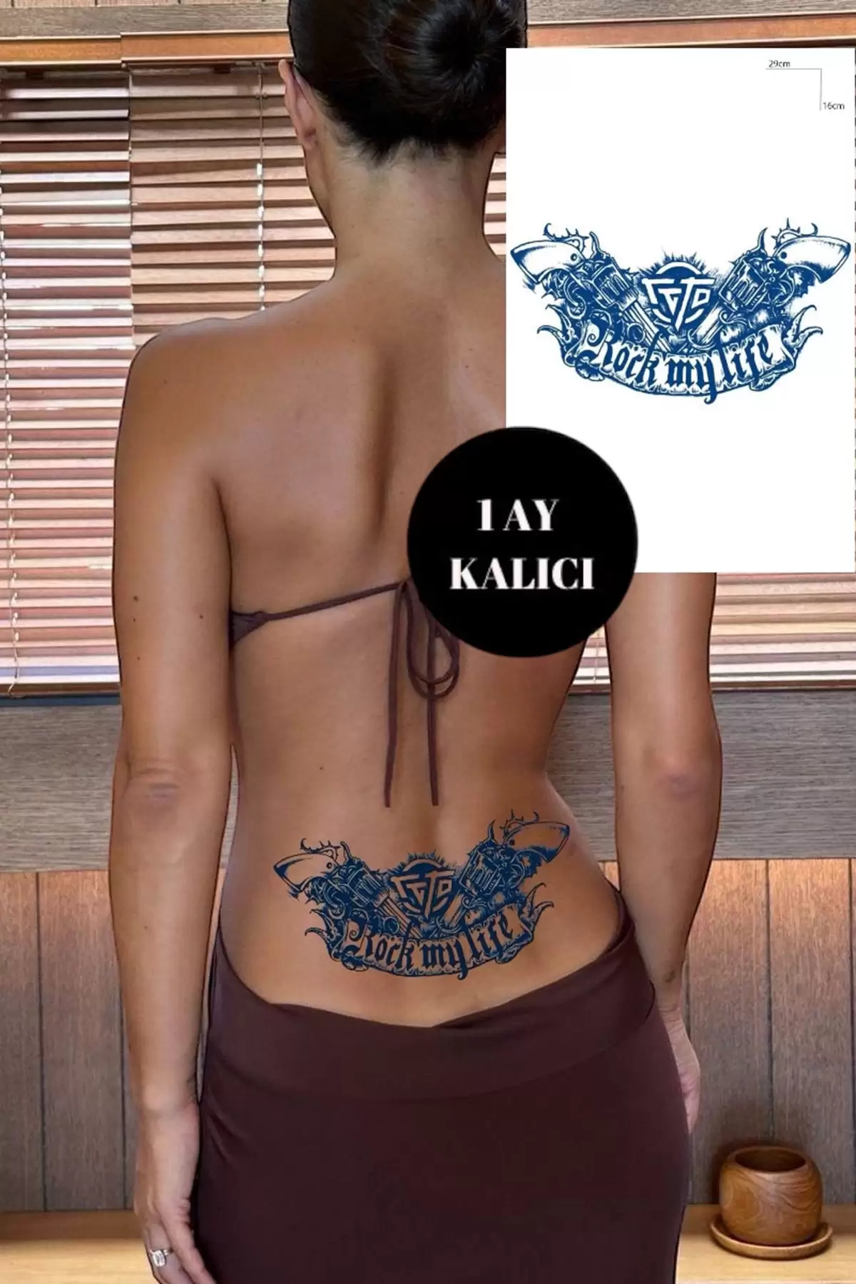 Tabanca Figürlü 12 Saat Sonra Kararan Geçici Dövme Tattoo