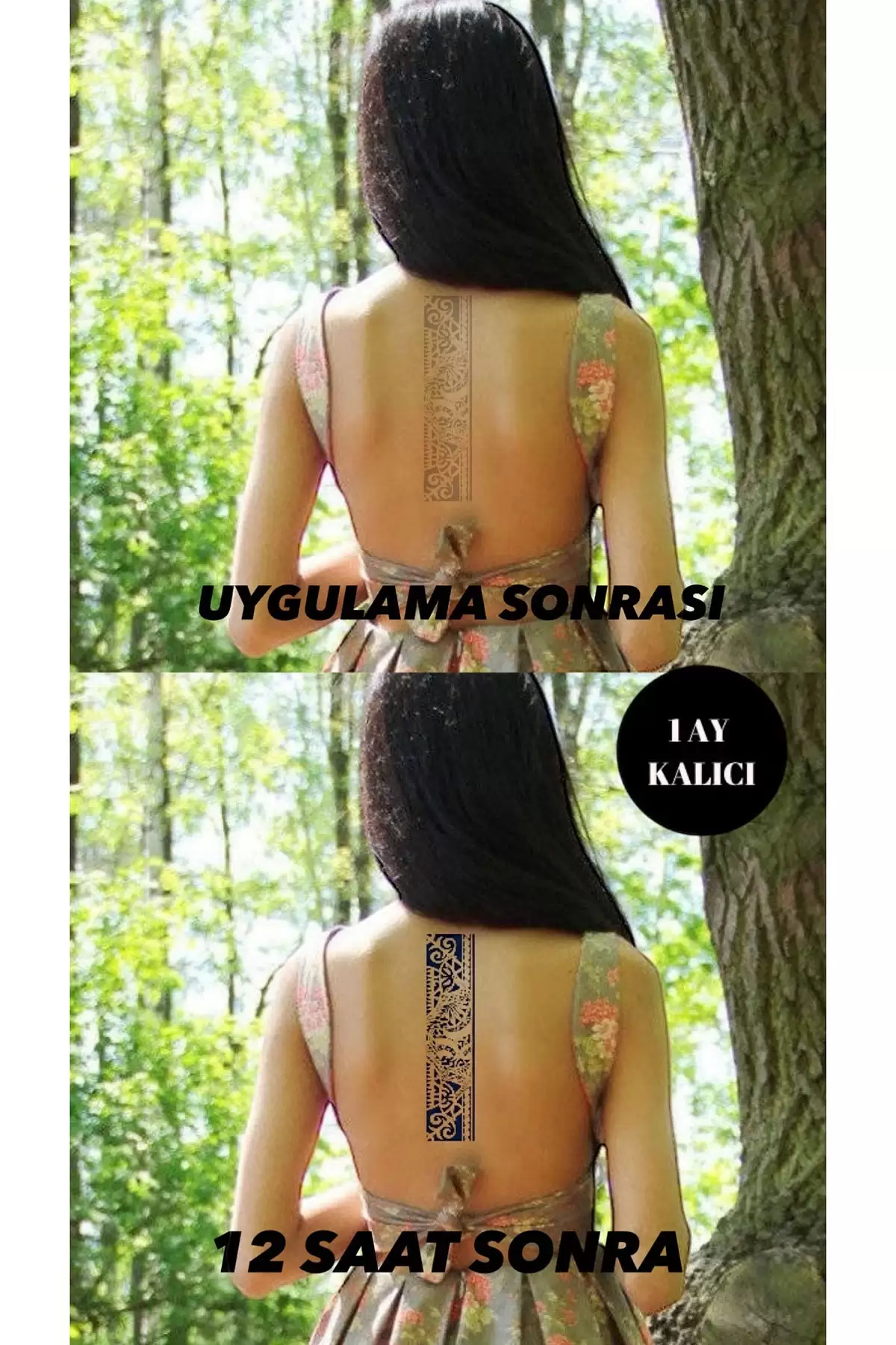 Tribal Figürlü 12 Saat Sonra Kararan Geçici Dövme Tattoo