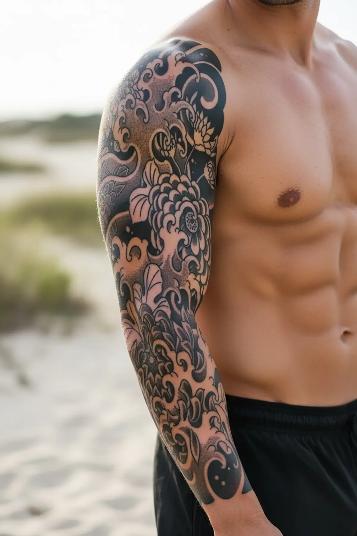 Tribal Figürlü 12 Saat Sonra Kararan Geçici Kol Dövme Tattoo