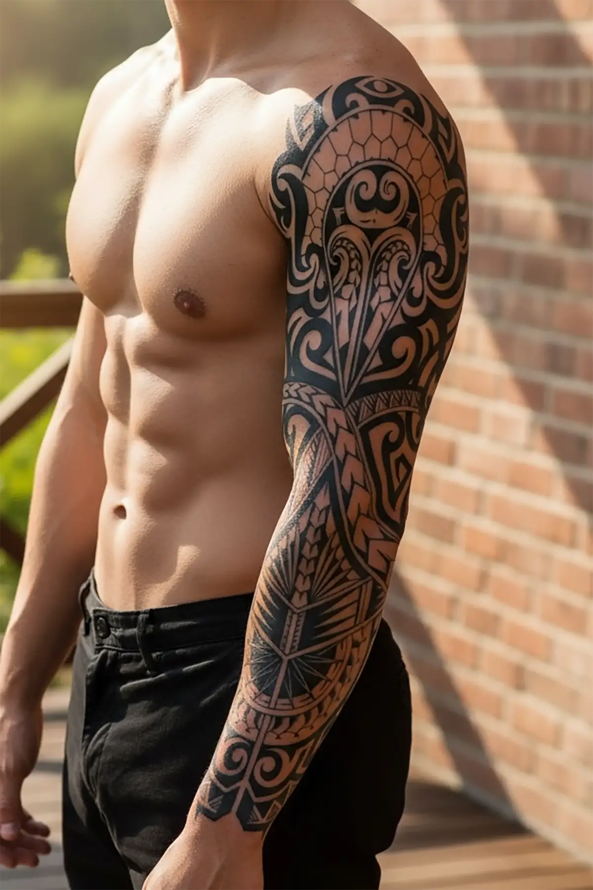 Tribal Figürlü 12 Saat Sonra Kararan Geçici Kol Dövme Tattoo