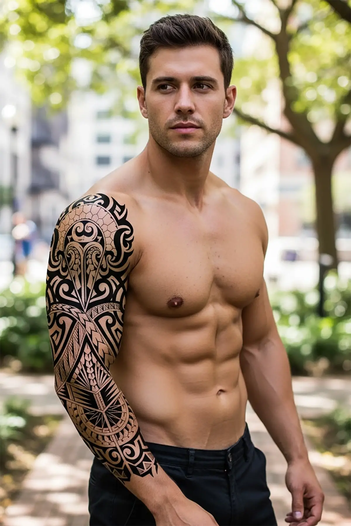 Tribal Figürlü 12 Saat Sonra Kararan Geçici Kol Dövme Tattoo