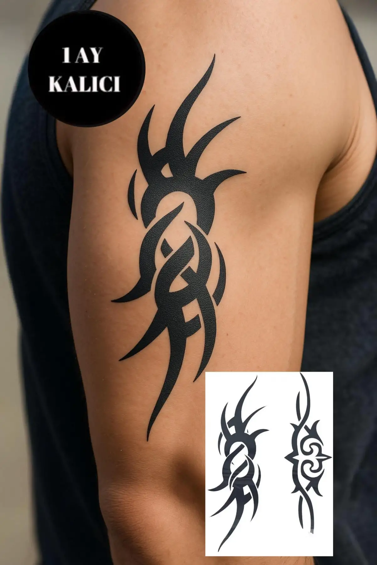 Tribal Figürlü 12 Saat Sonra Kararan Geçici Mini Dövme Tattoo