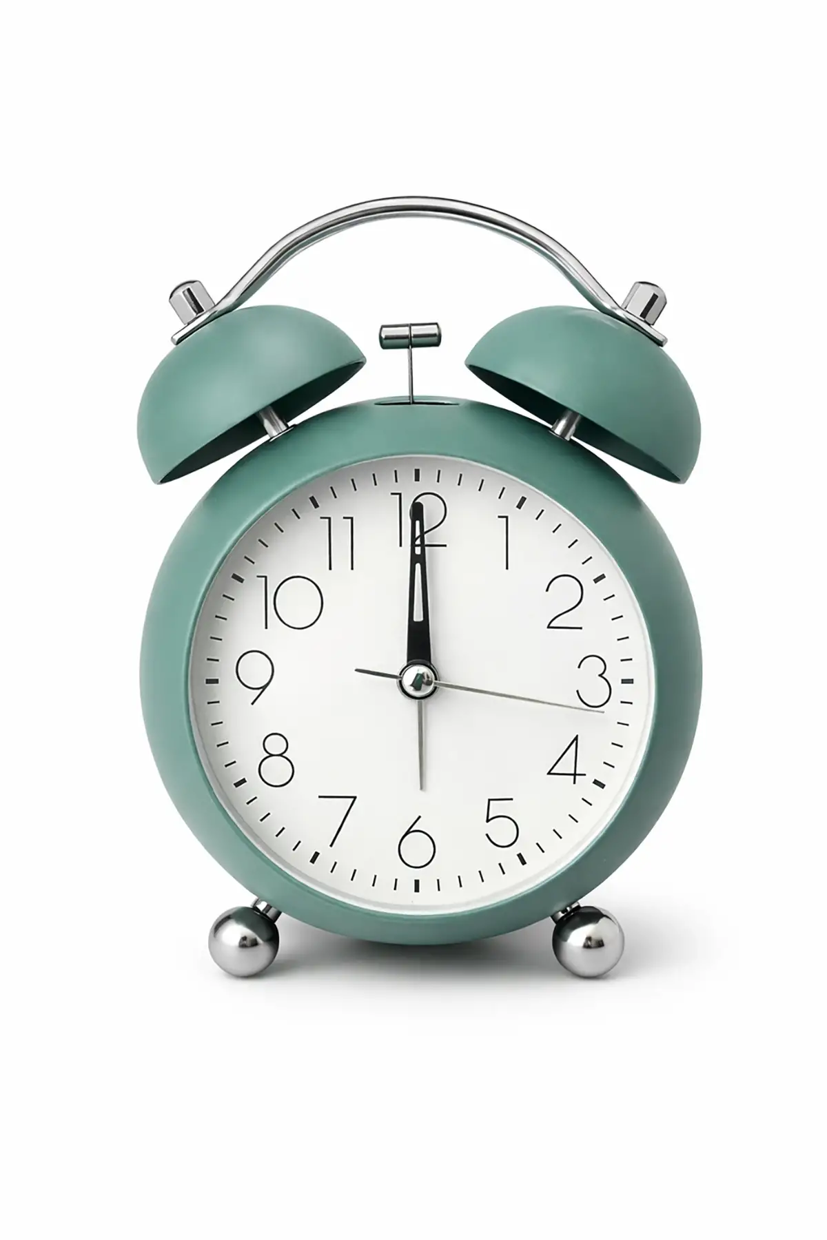 Turkuaz Renk Mini Dekoratif Işıklı Alarmlı Yuvarlak Masa Saati