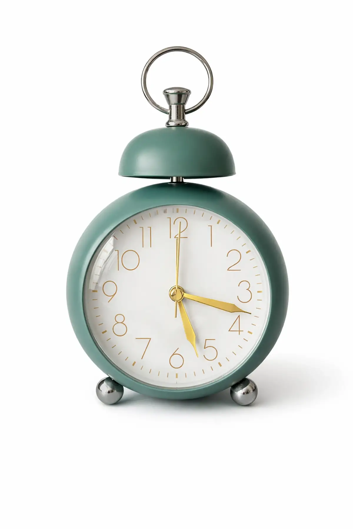 Turkuaz Renk Mini Dekoratif Işıklı Alarmlı Yuvarlak Masa Saati