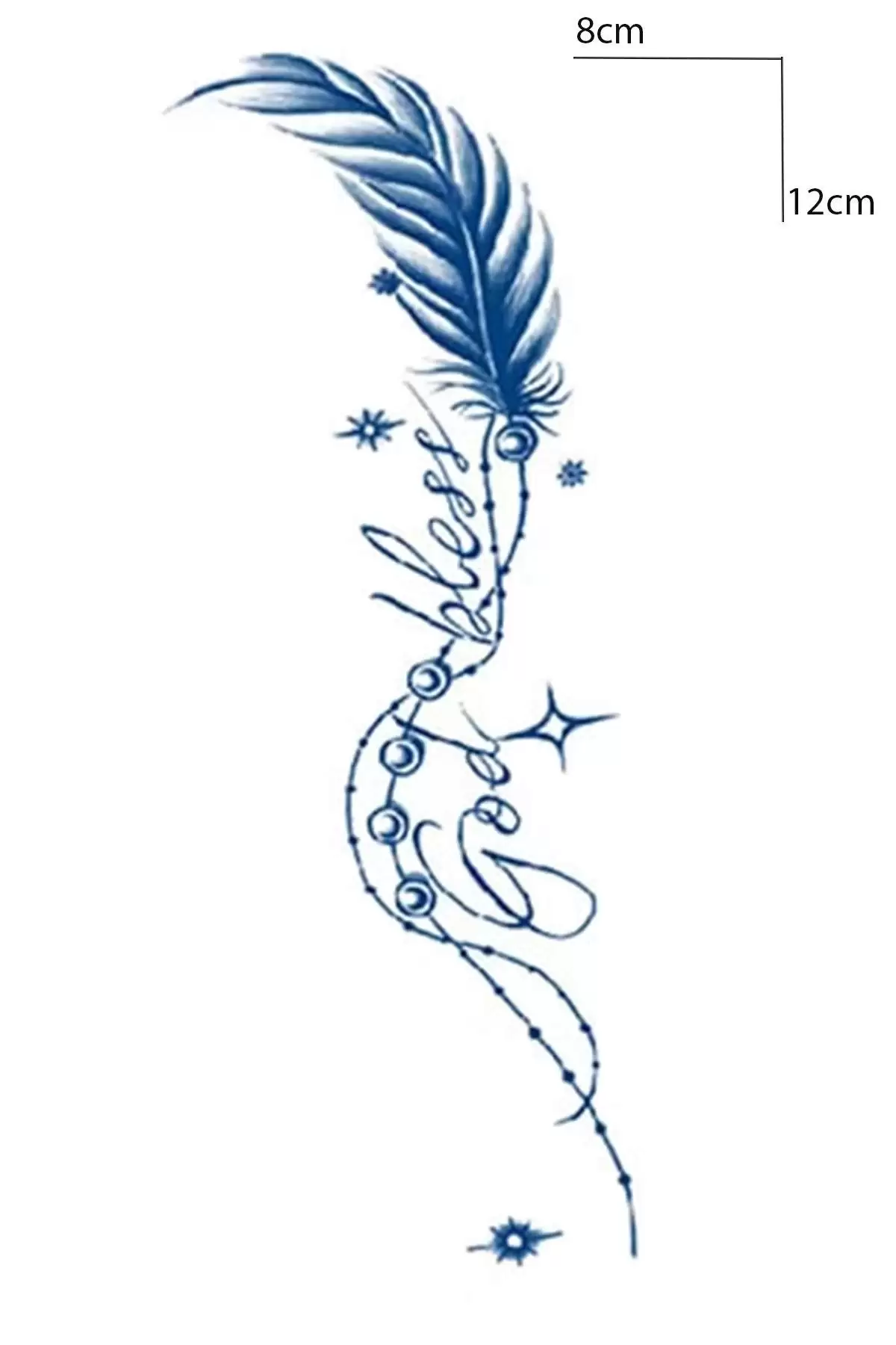 Tüy Figürlü 12 Saat Sonra Kararan Geçici Dövme Tattoo