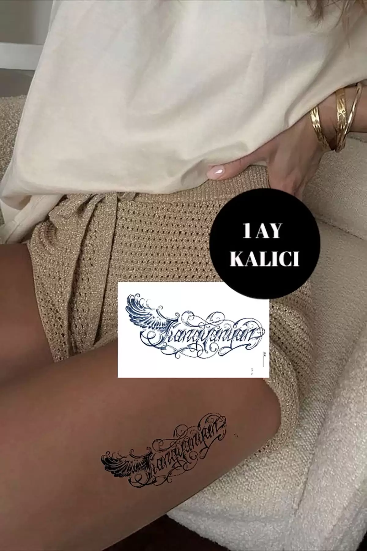 Tüy Ve Yazı Detaylı 12 Saat Sonra Kararan Geçici Dövme Tattoo