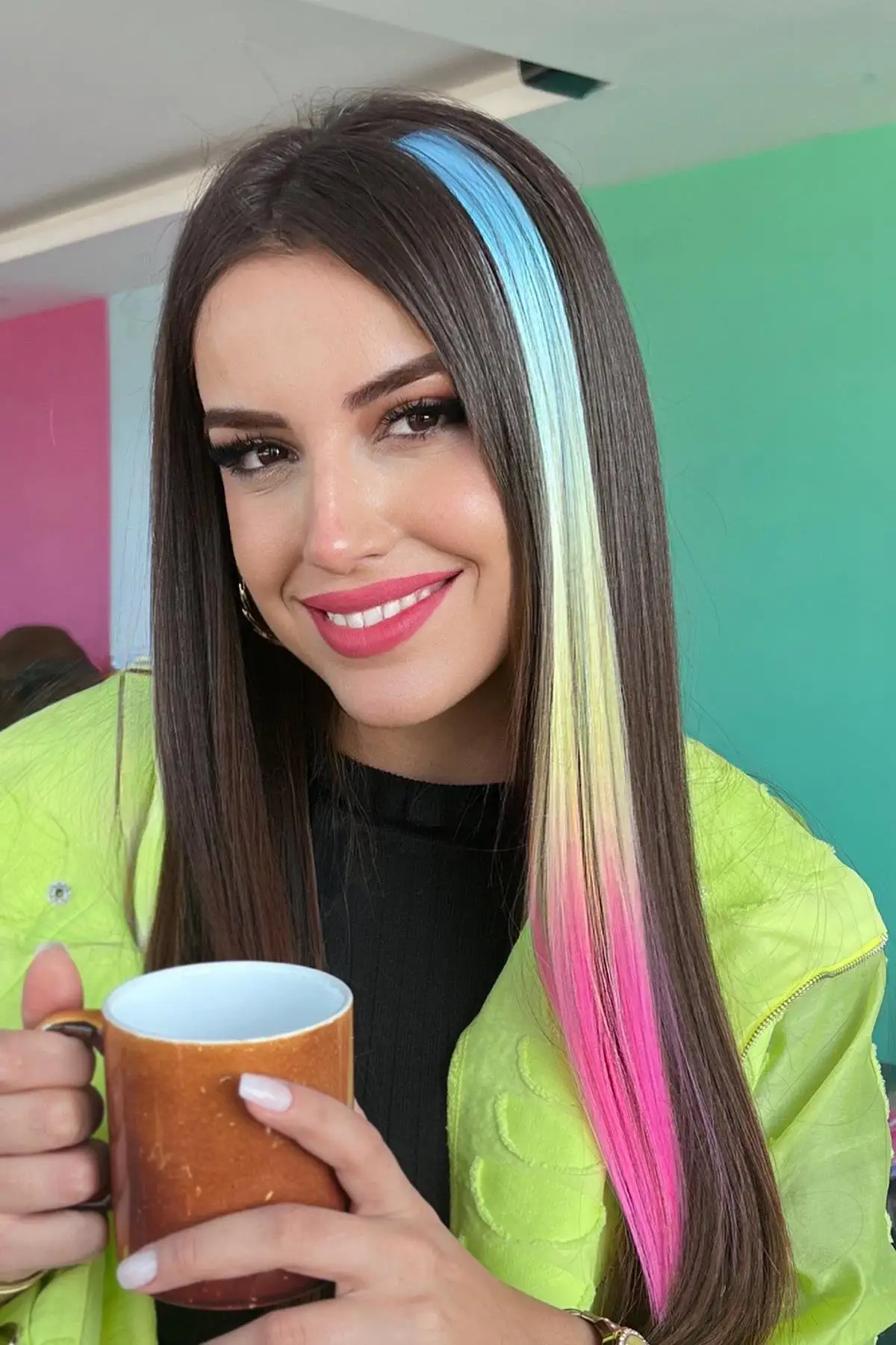 Yan Çıt Çıt Postiş / 3 Renk Ombre / 50 Cm