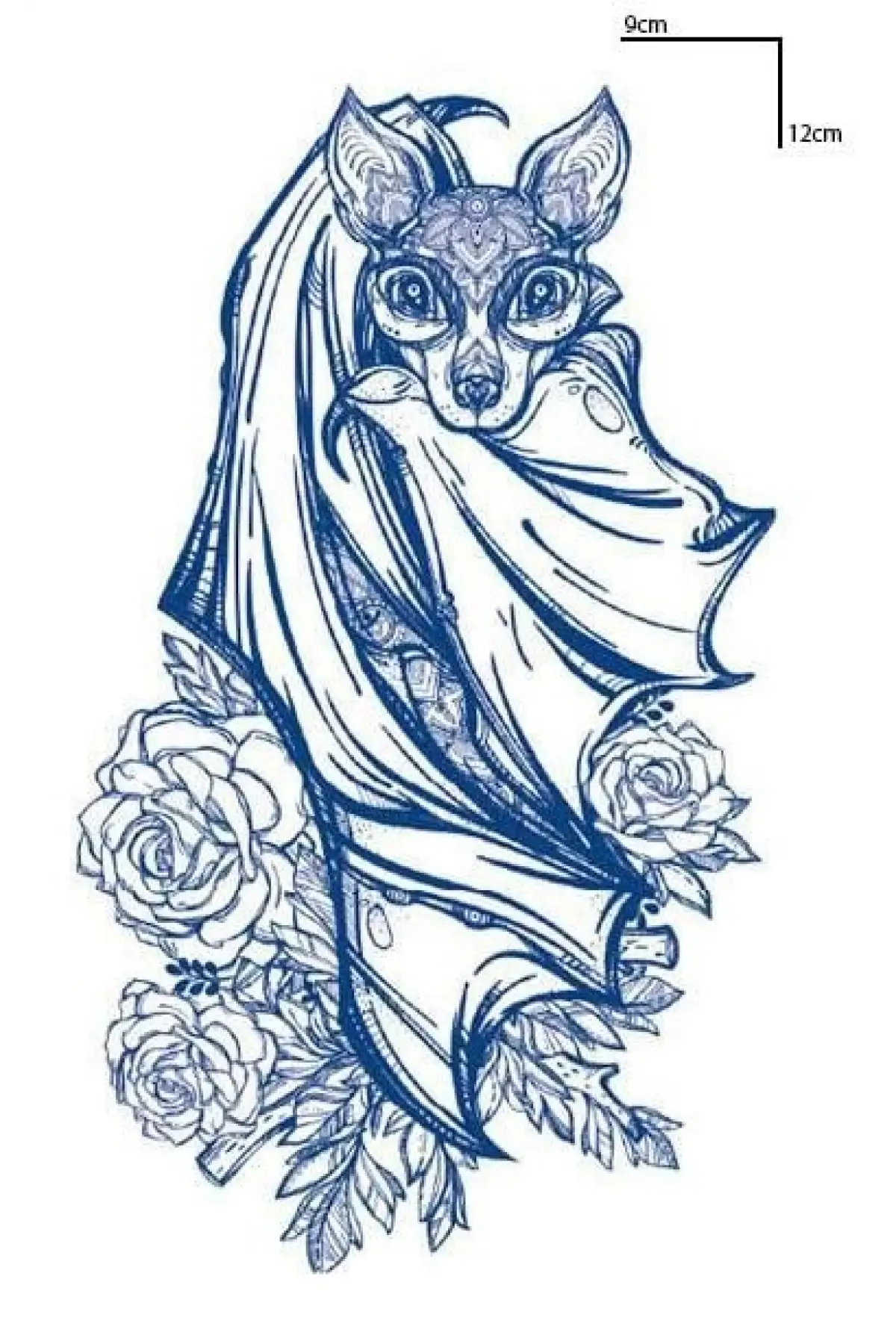 Yarasa Figürlü 12 Saat Sonra Kararan Geçici Dövme Tattoo