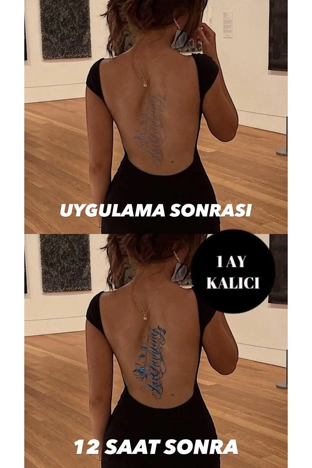 Yazı Detaylı 12 Saat Sonra Kararan Geçici Dövme Tattoo