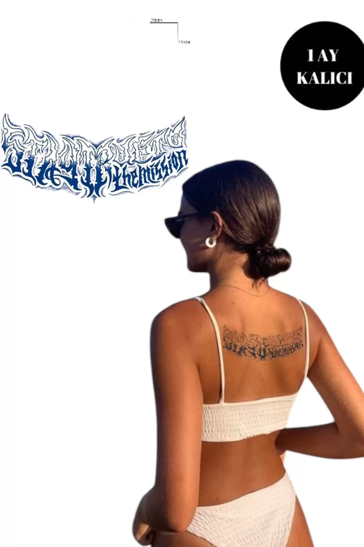 Yazı Detaylı Figürlü 12 Saat Sonra Kararan Geçici Dövme Tattoo